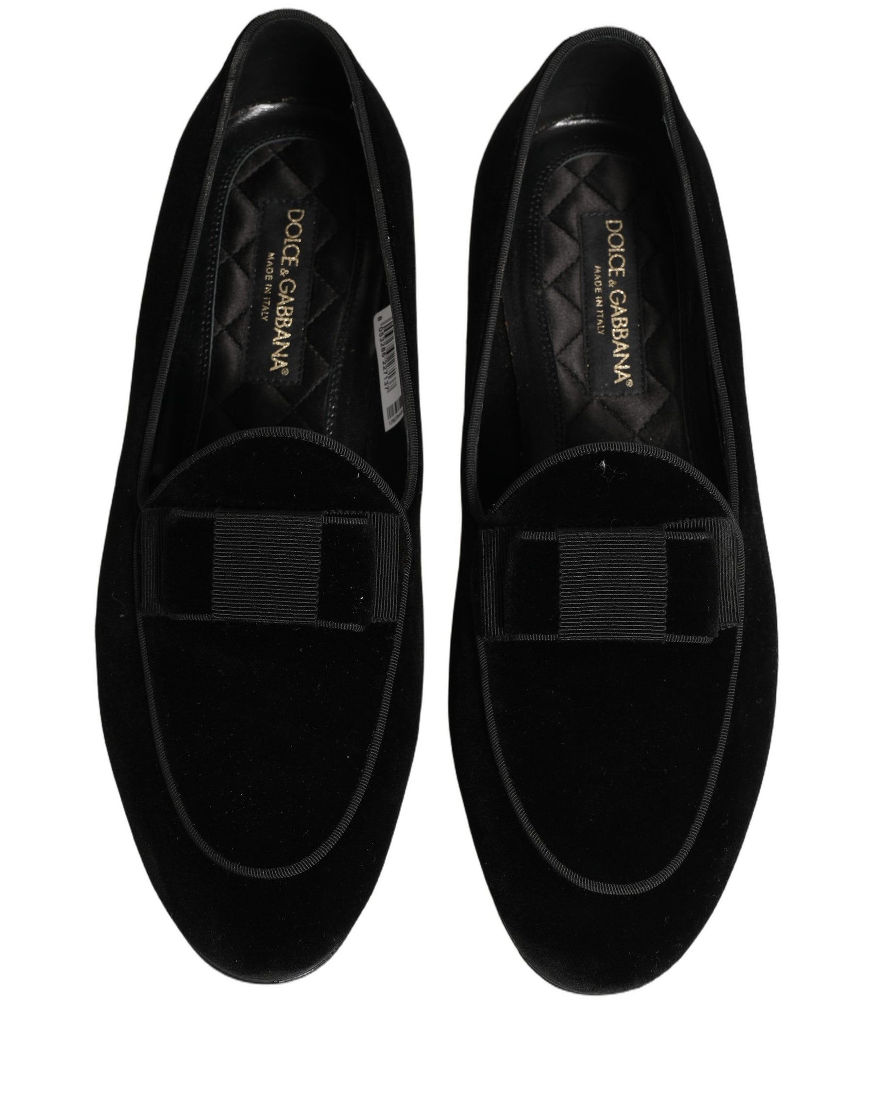 Dolce & Gabbana Black Velvet Loafers Formal Men Dress Shoes | Regal Royce
