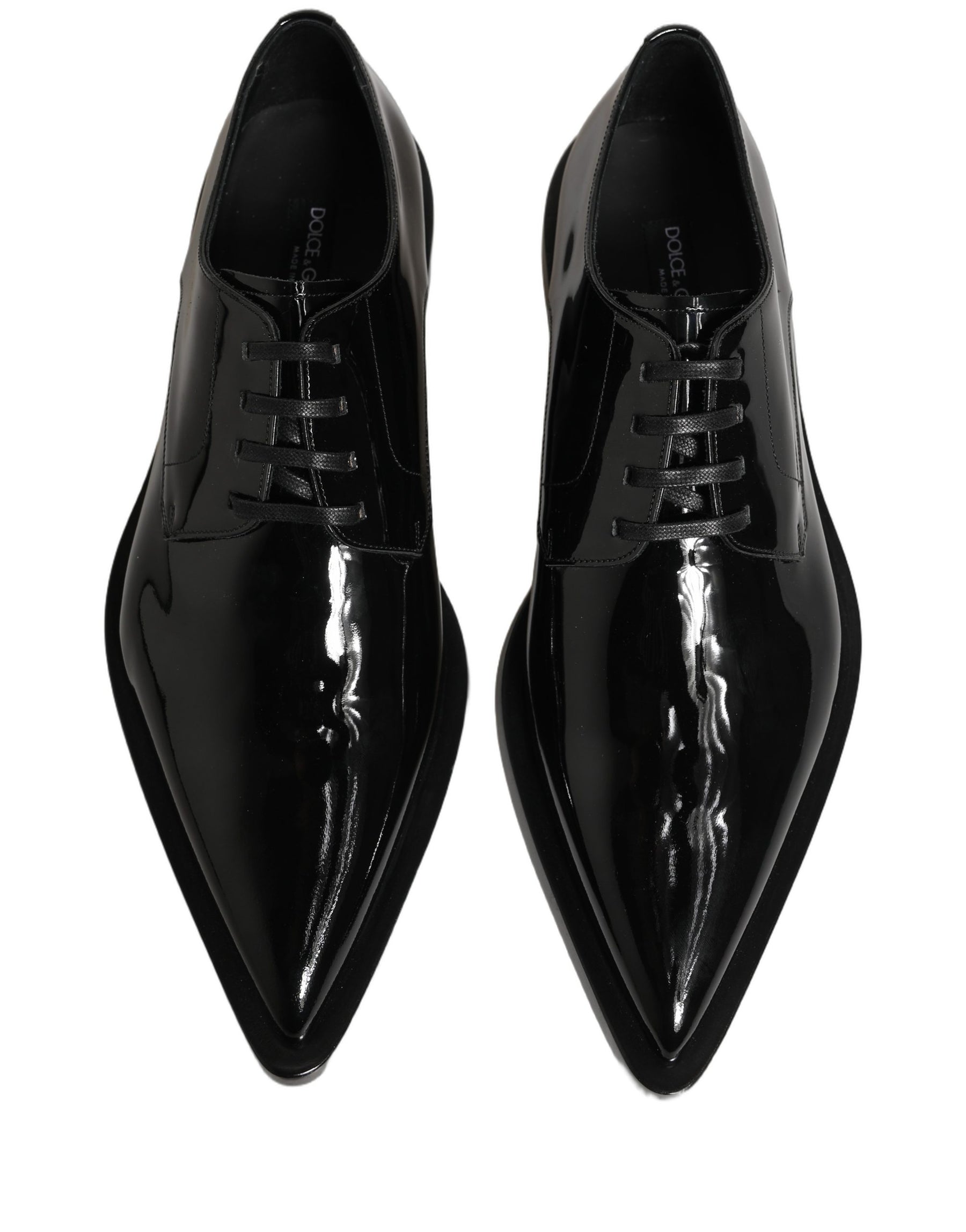 Dolce & Gabbana Black Leather Men Derby Dress Formal Shoes | Regal Royce