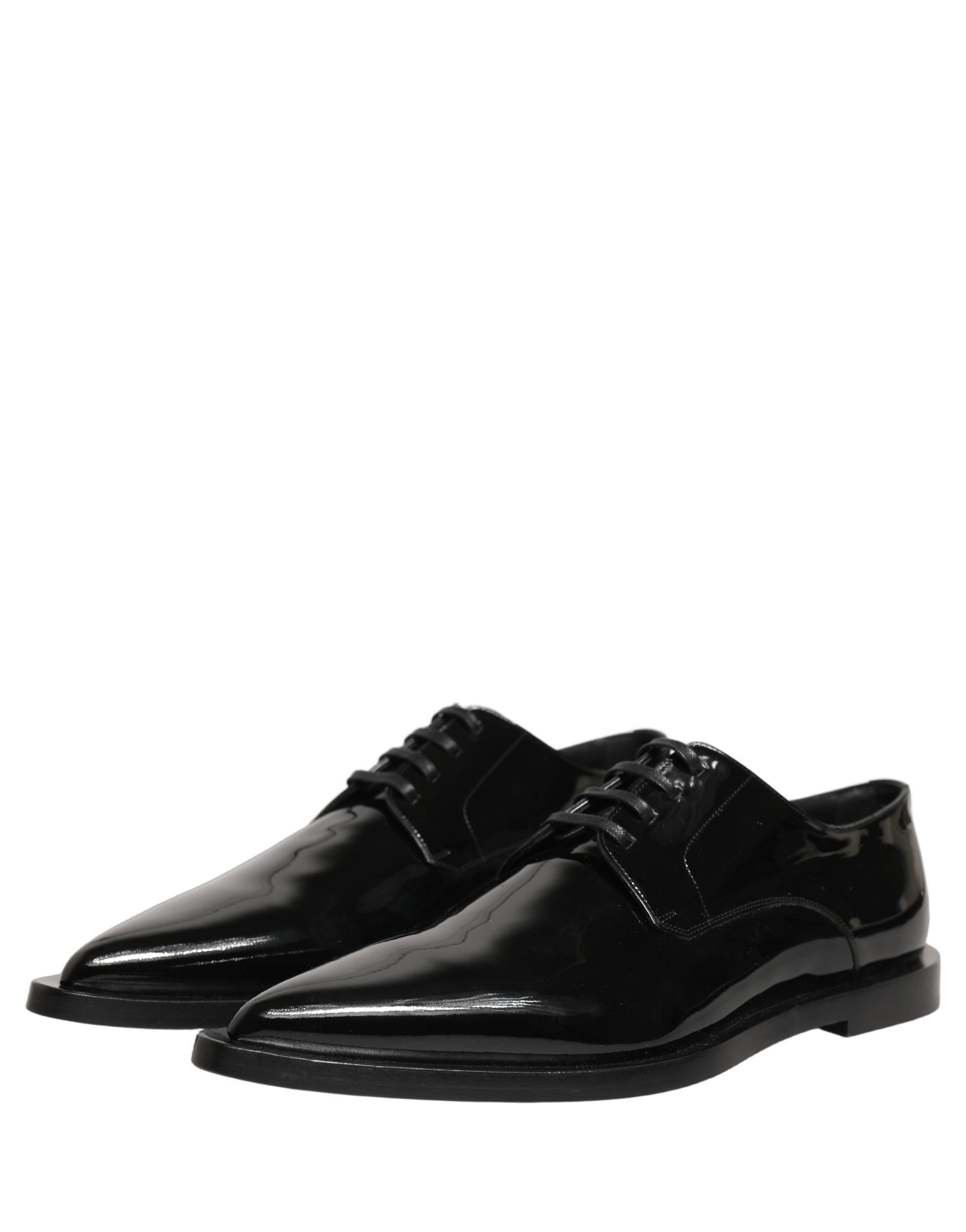 Dolce & Gabbana Black Leather Men Derby Dress Formal Shoes | Regal Royce