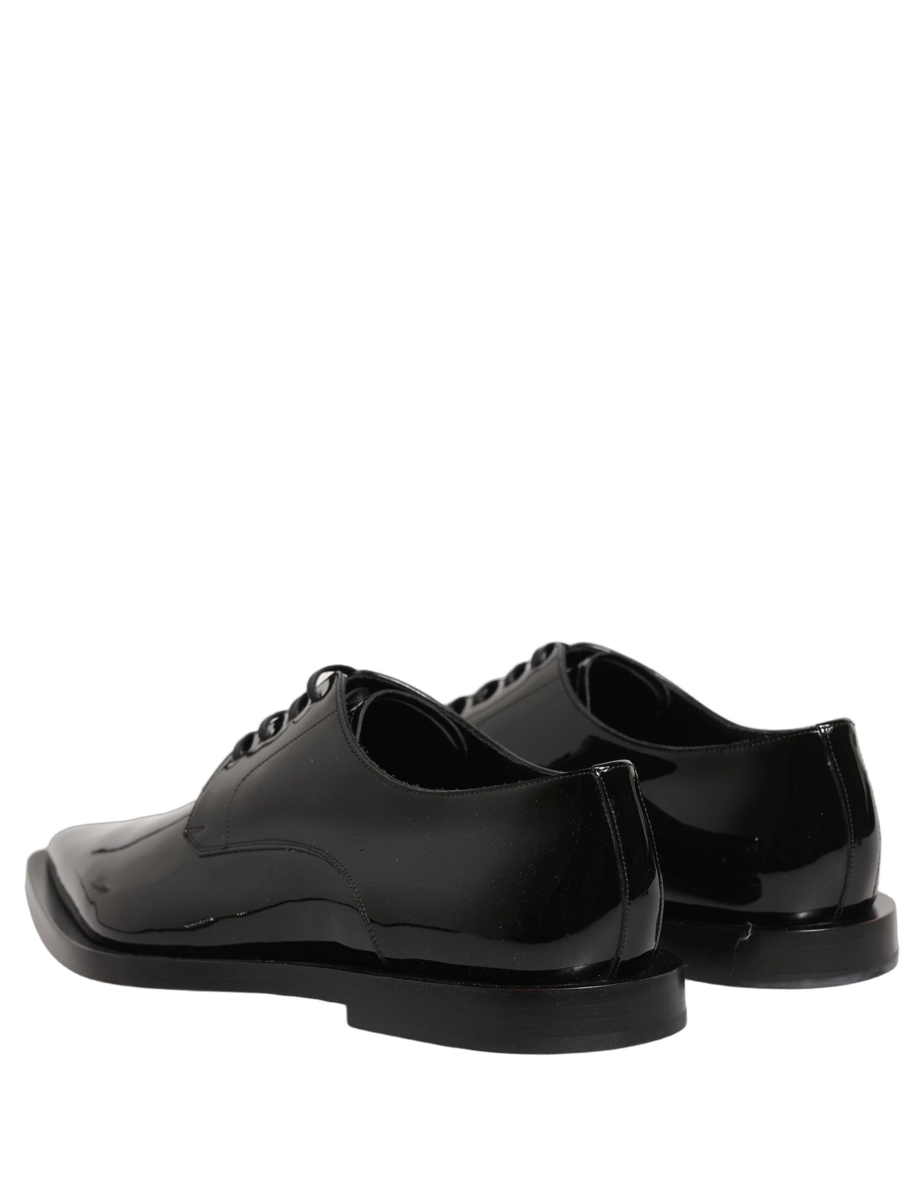 Dolce & Gabbana Black Leather Men Derby Dress Formal Shoes | Regal Royce