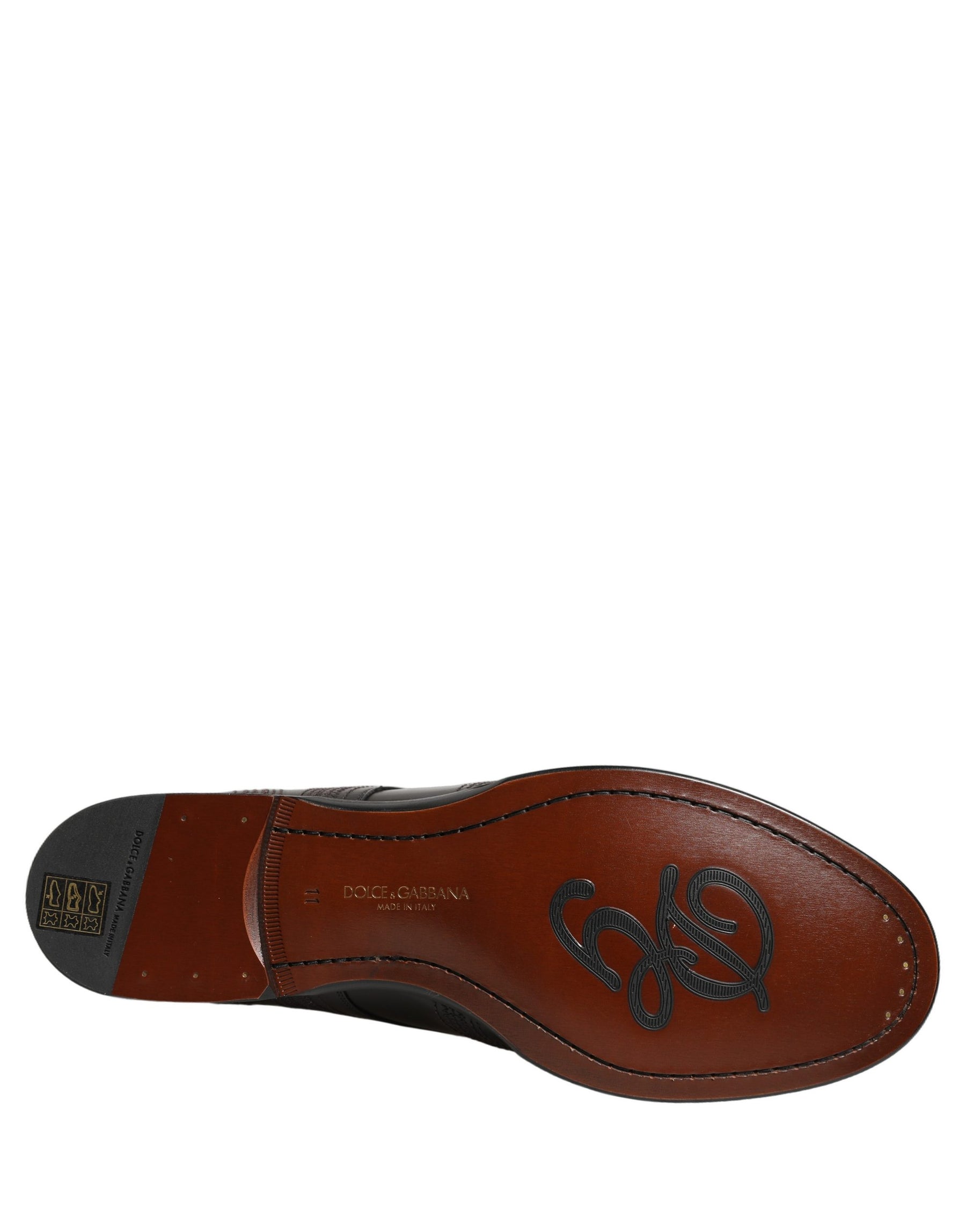 Dolce & Gabbana Black Embroidered Leather Derby Dress Shoes | Regal Royce