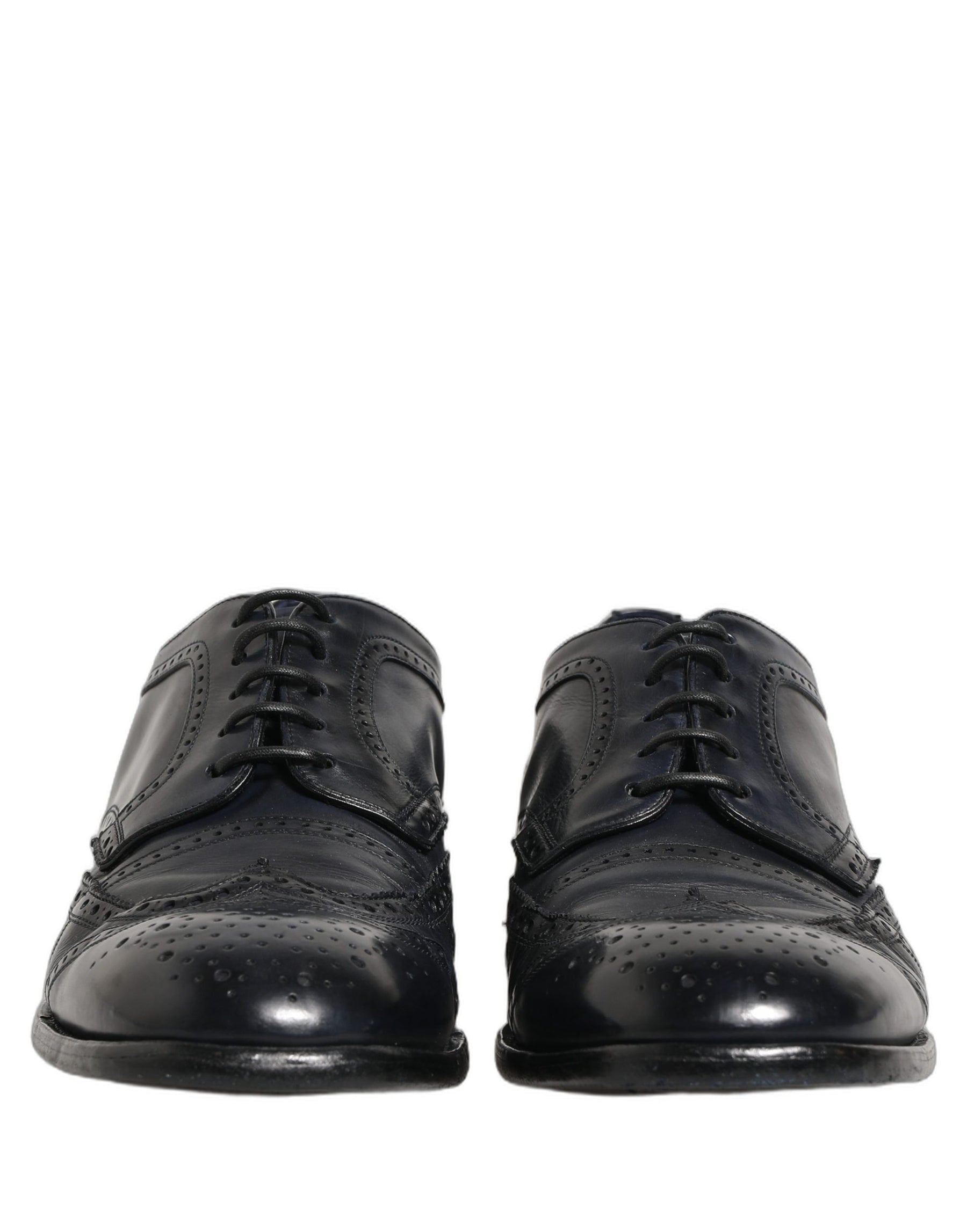 Dolce & Gabbana Blue Leather Derby Wingtip Formal Shoes | Regal Royce