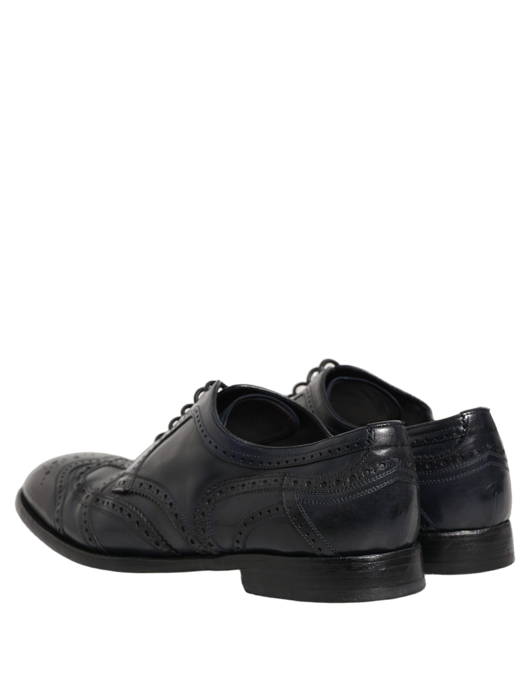 Dolce & Gabbana Blue Leather Derby Wingtip Formal Shoes | Regal Royce