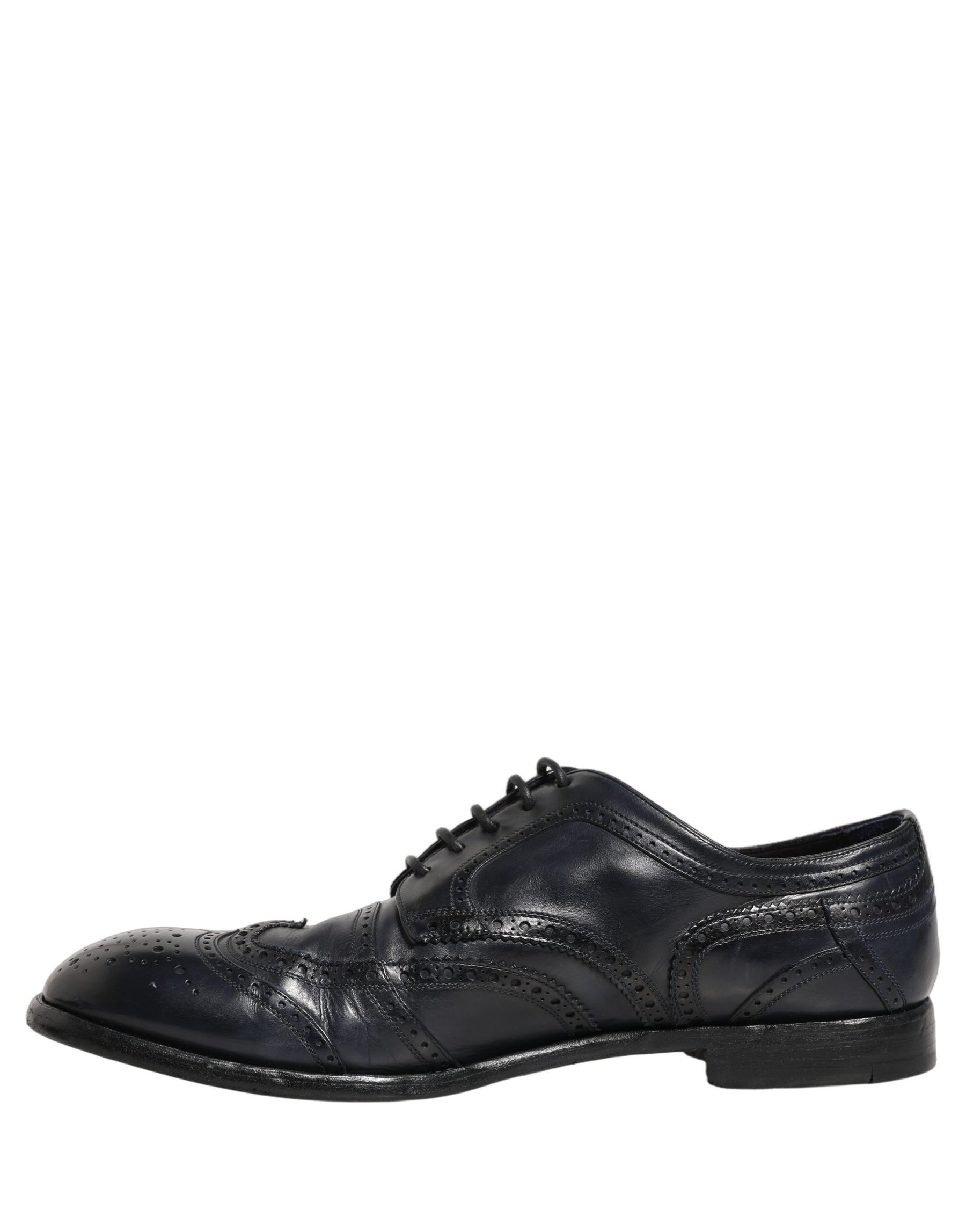 Dolce & Gabbana Blue Leather Derby Wingtip Formal Shoes | Regal Royce