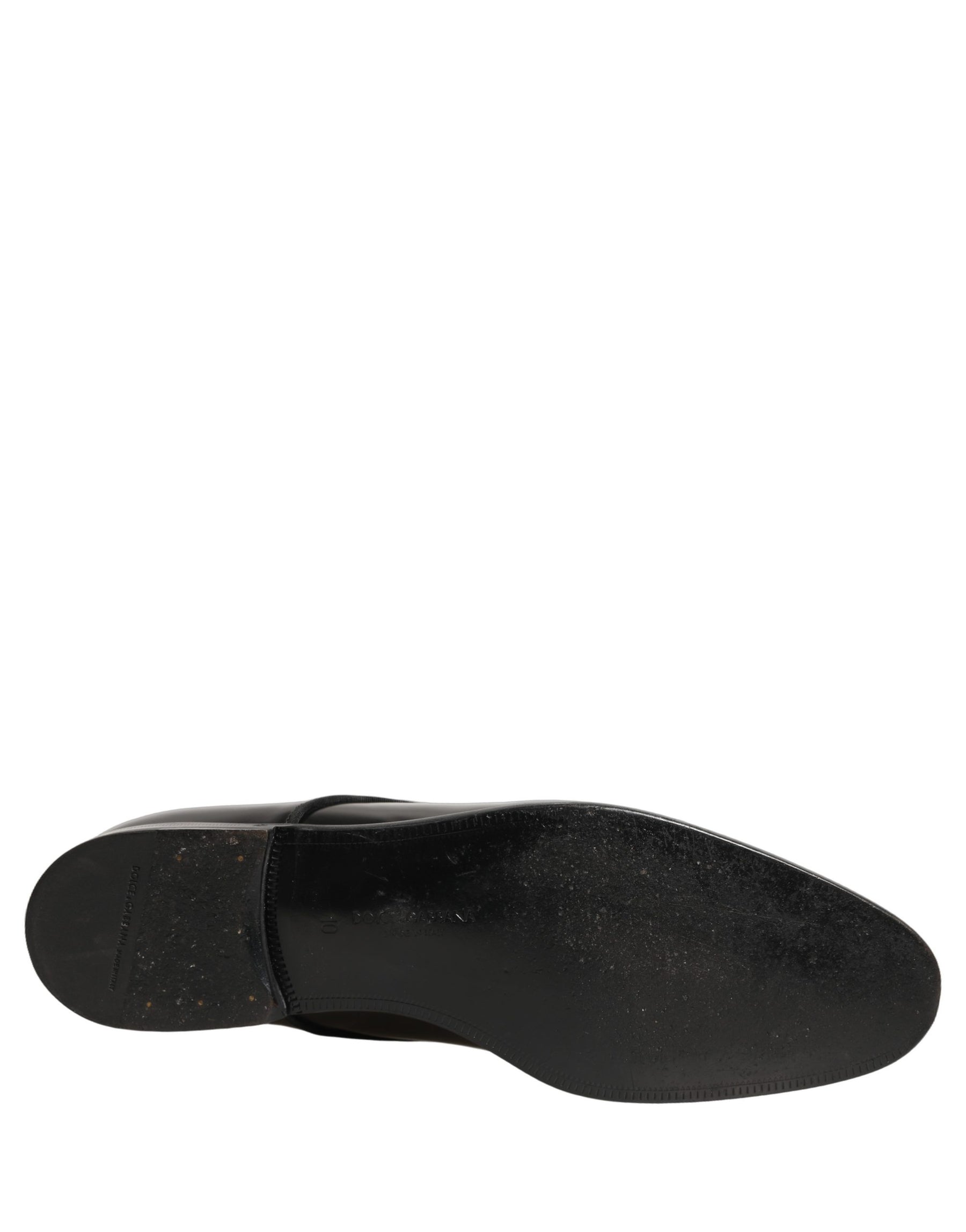Dolce & Gabbana Black Leather Men Derby Dress Formal Shoes | Regal Royce