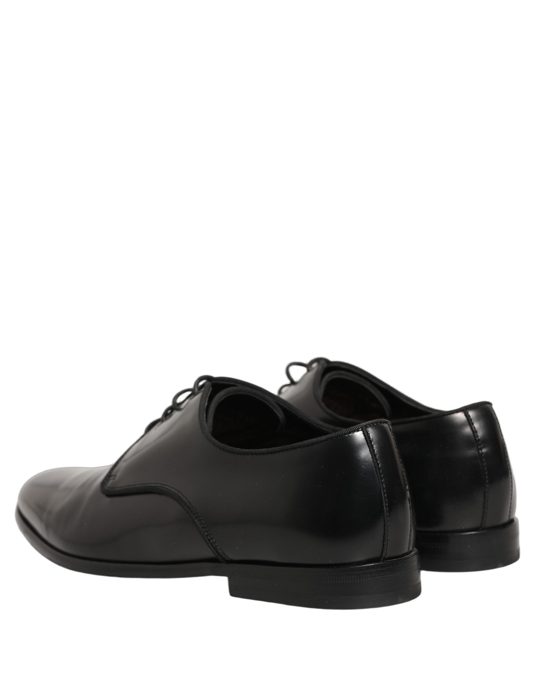 Dolce & Gabbana Black Leather Men Derby Dress Formal Shoes | Regal Royce