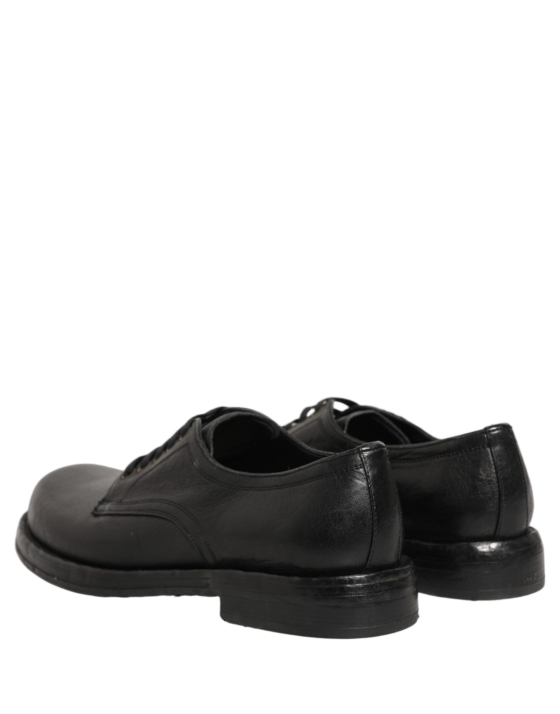 Dolce & Gabbana Black Leather Lace Up Derby Dress Men Shoes | Regal Royce