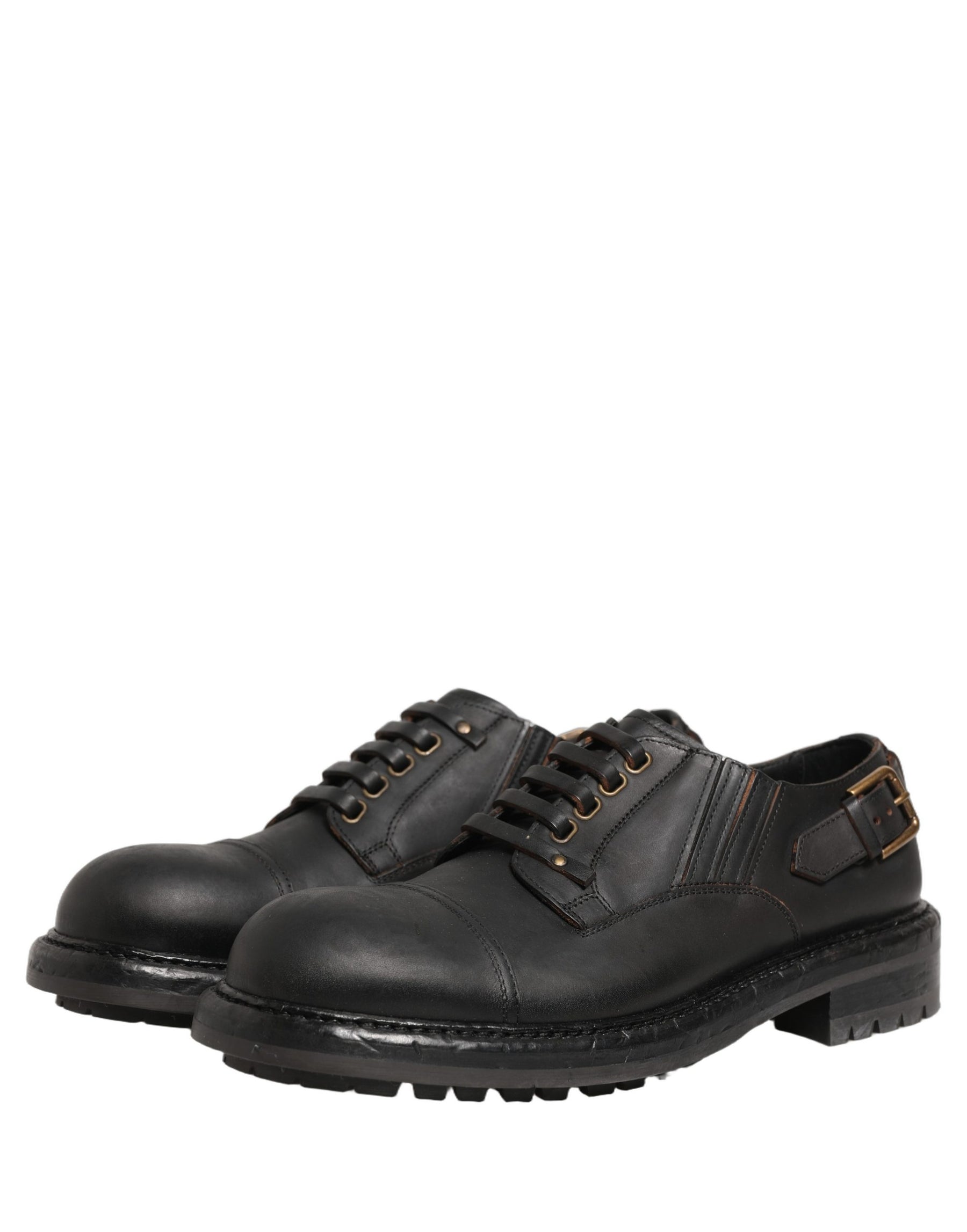 Dolce & Gabbana Dress Black Leather Lace Up Derby Men Shoes | Regal Royce