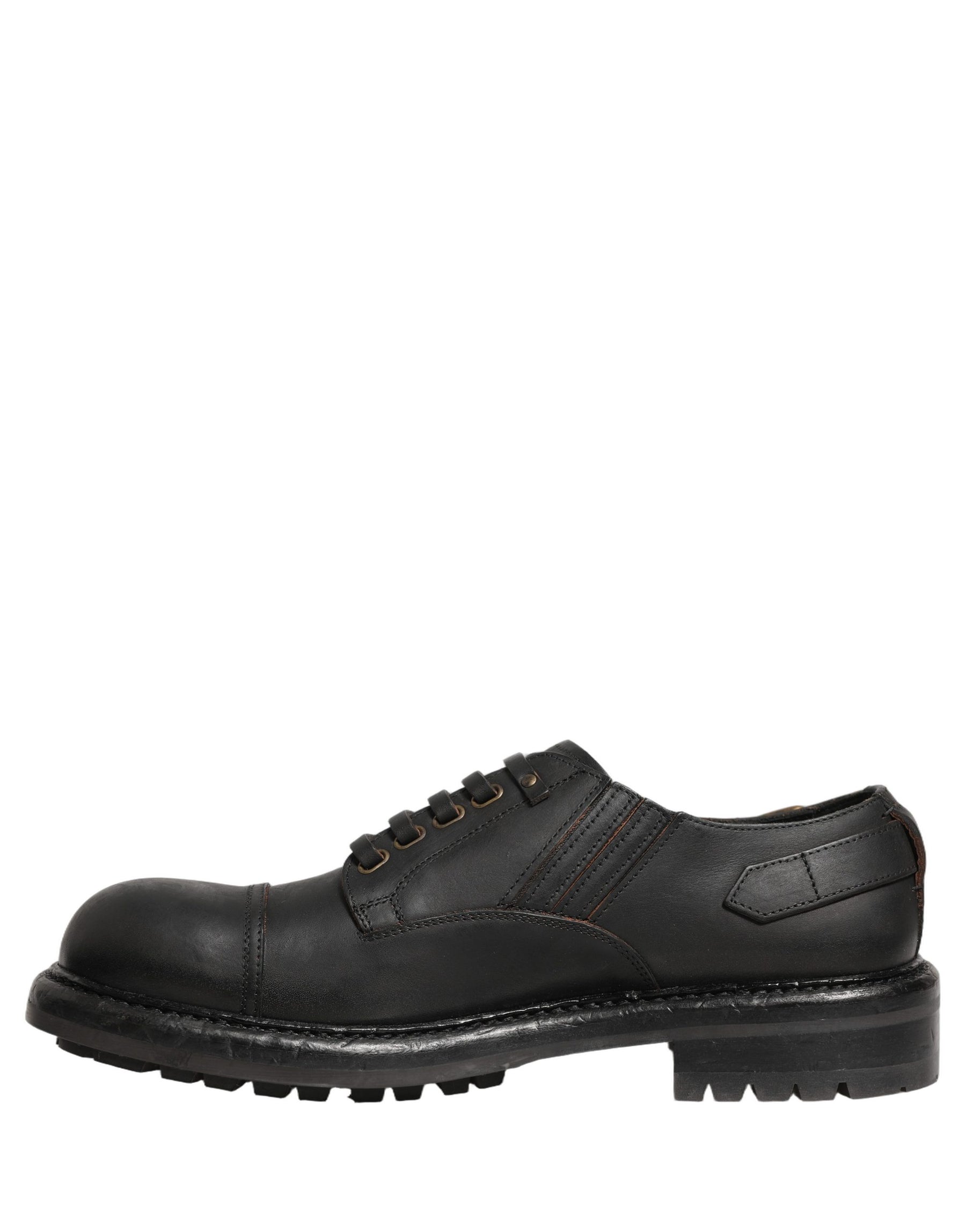 Dolce & Gabbana Dress Black Leather Lace Up Derby Men Shoes | Regal Royce