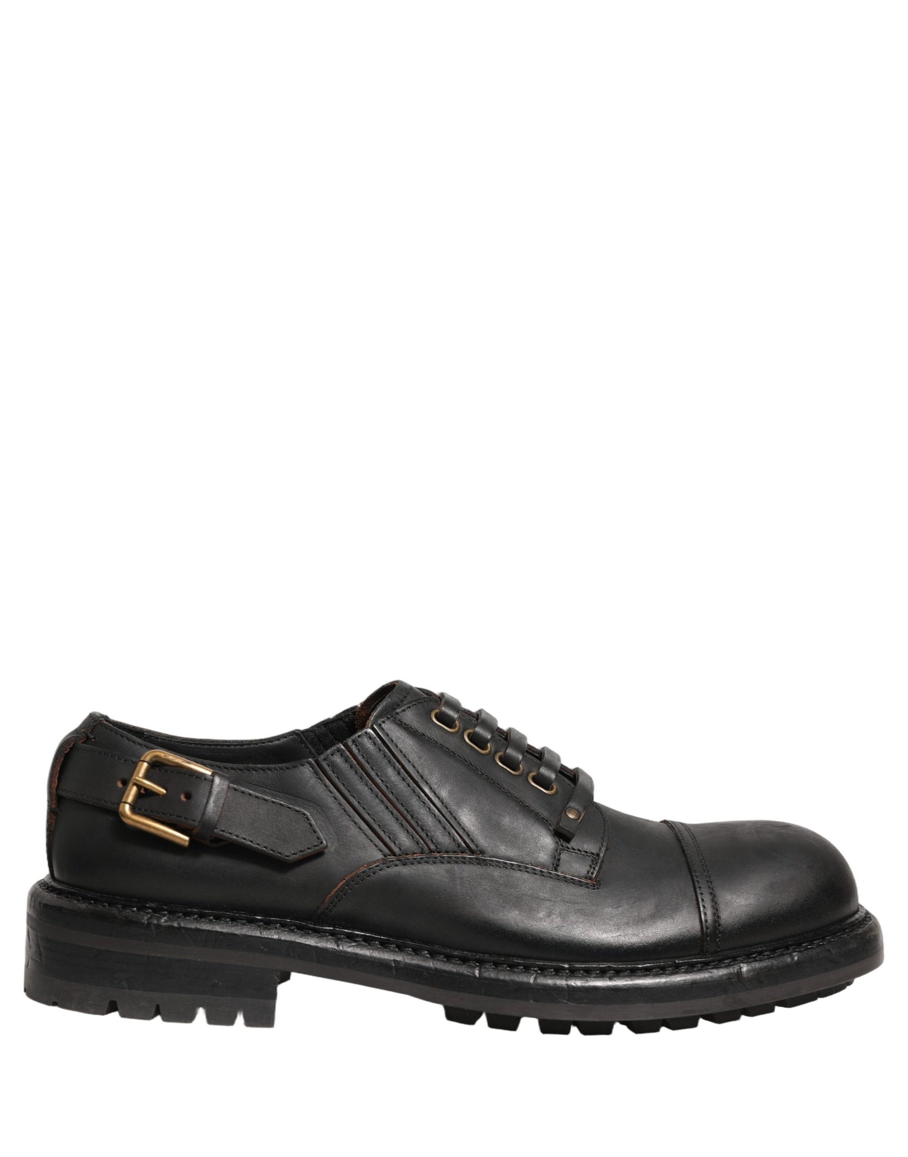Dolce & Gabbana Dress Black Leather Lace Up Derby Men Shoes | Regal Royce