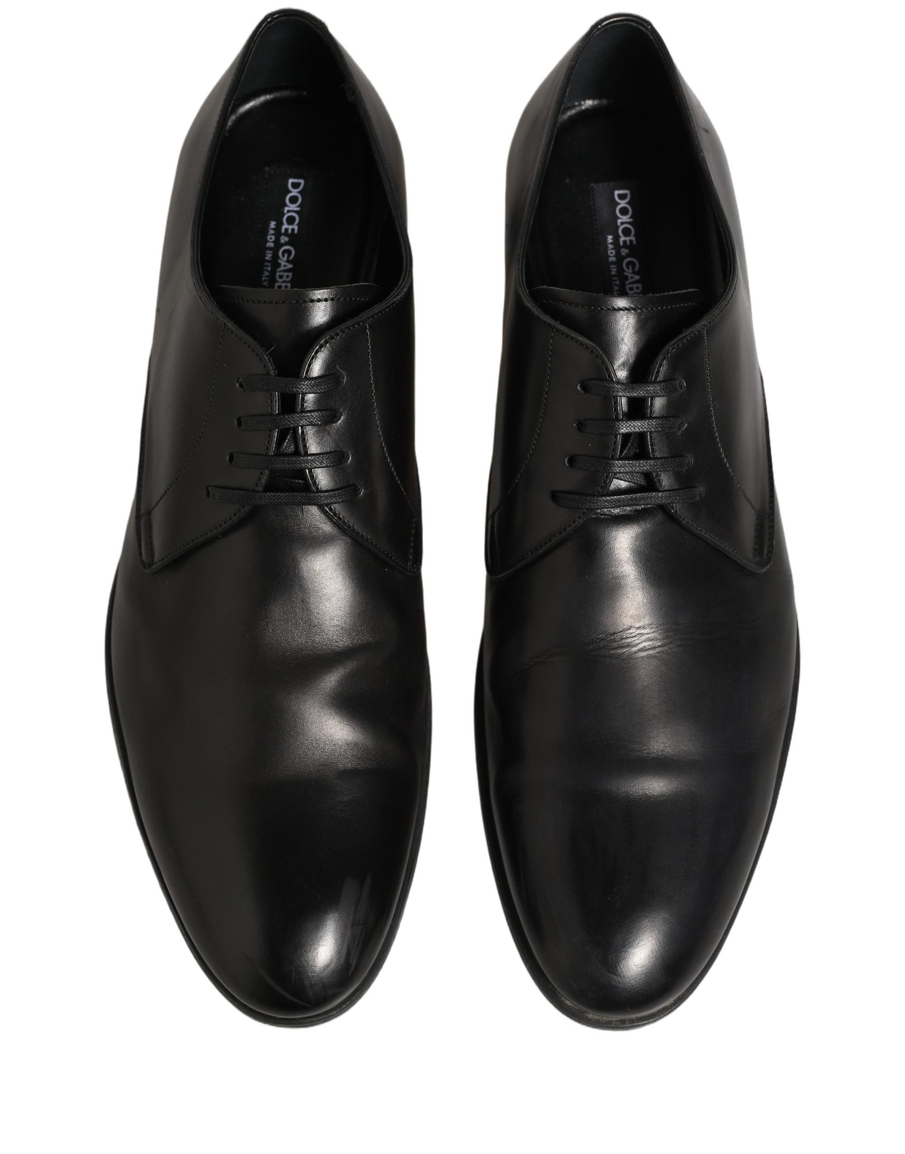 Dolce & Gabbana Dress Black Leather Lace Up Derby Shoes | Regal Royce