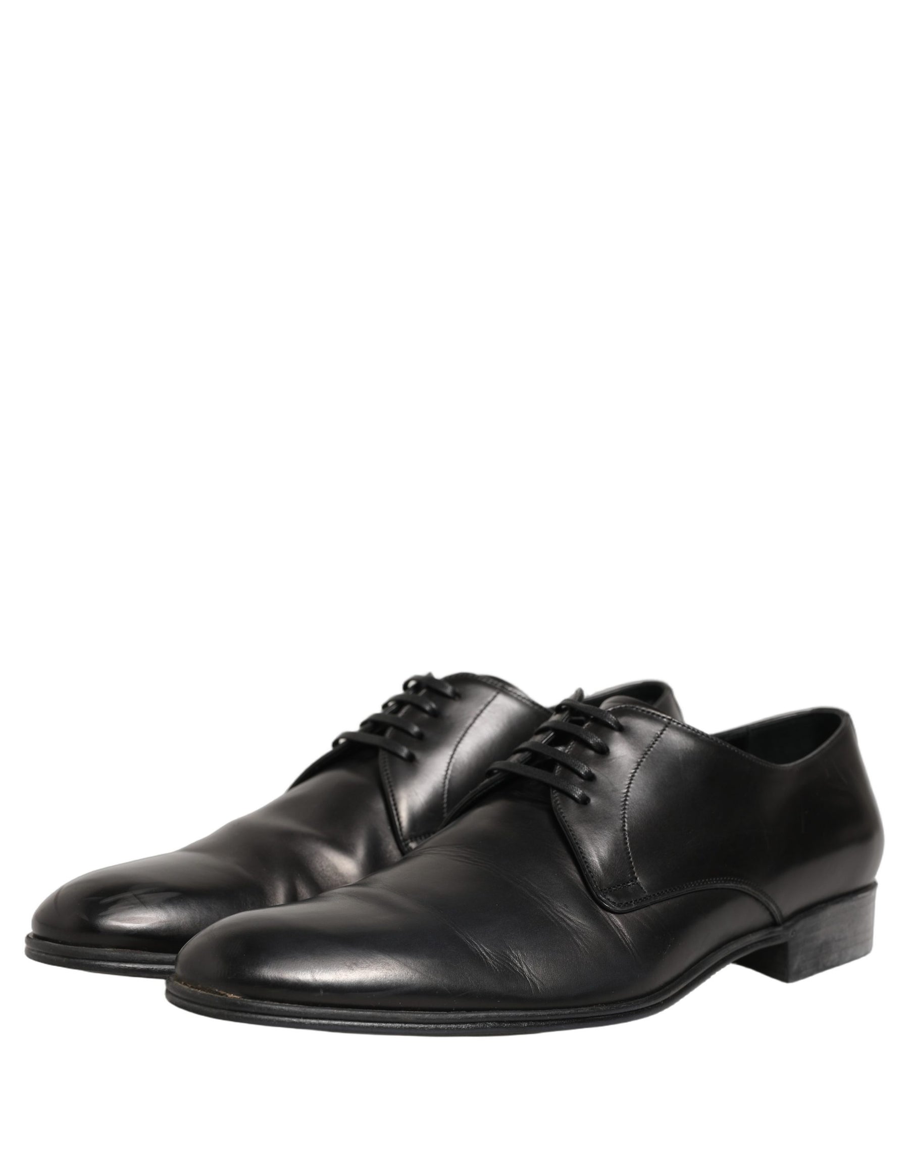 Dolce & Gabbana Dress Black Leather Lace Up Derby Shoes | Regal Royce