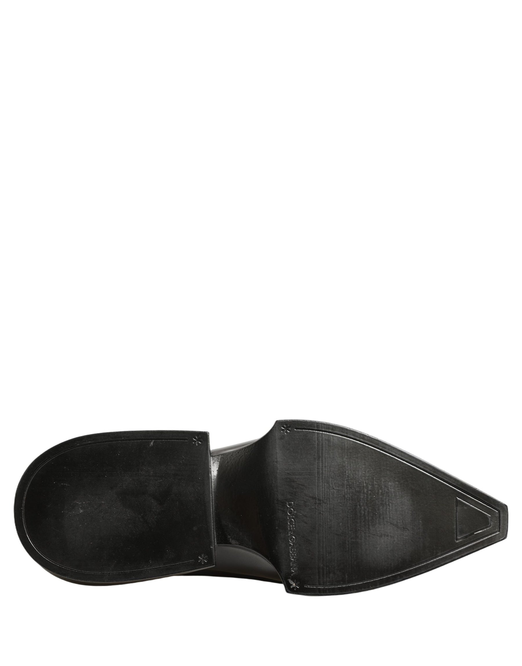 Dolce & Gabbana Dress Shiny Black Slip On Plastic Dress Shoes | Regal Royce