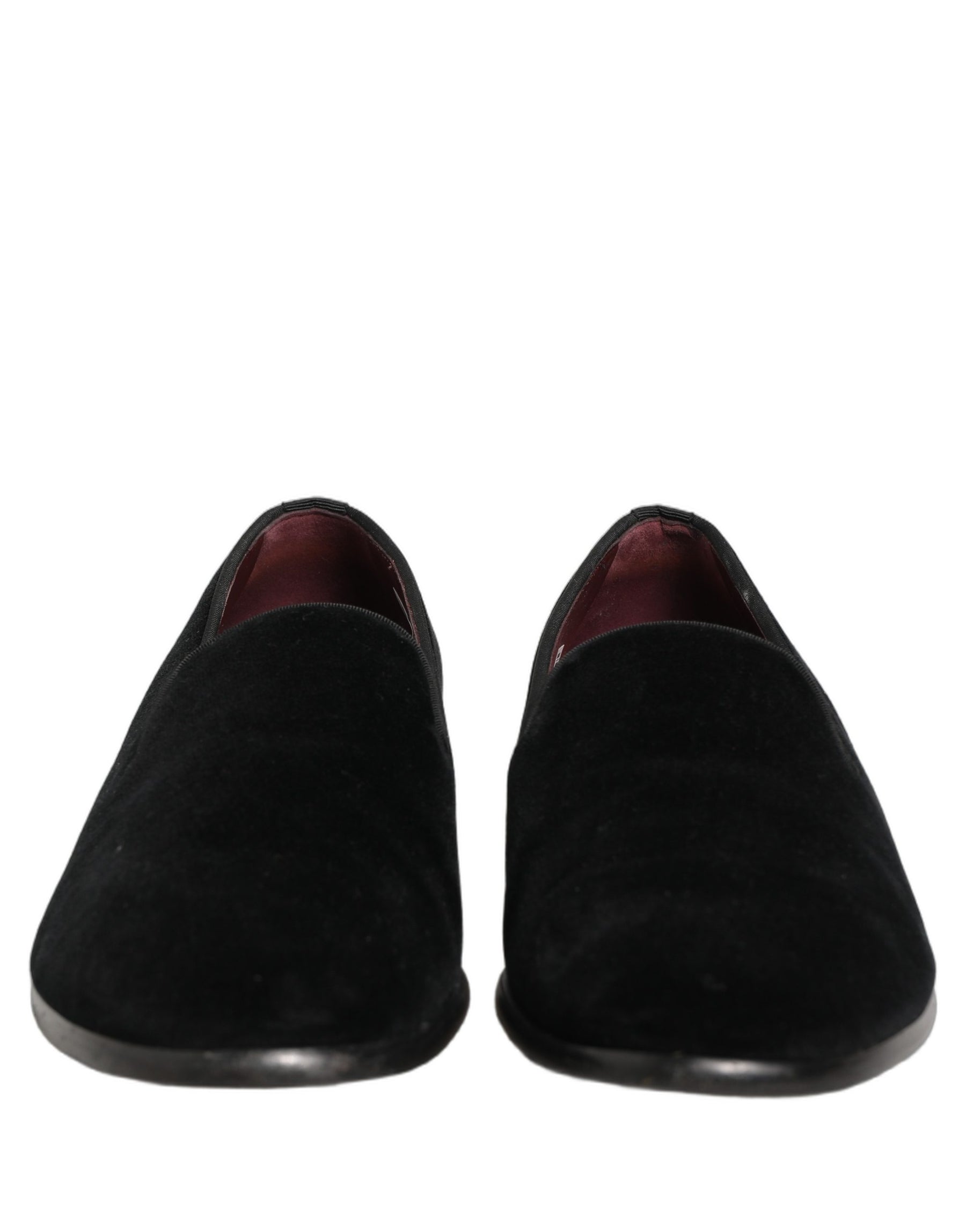 Dolce & Gabbana Black Velvet Cotton Loafers Formal Dress Shoes | Regal Royce