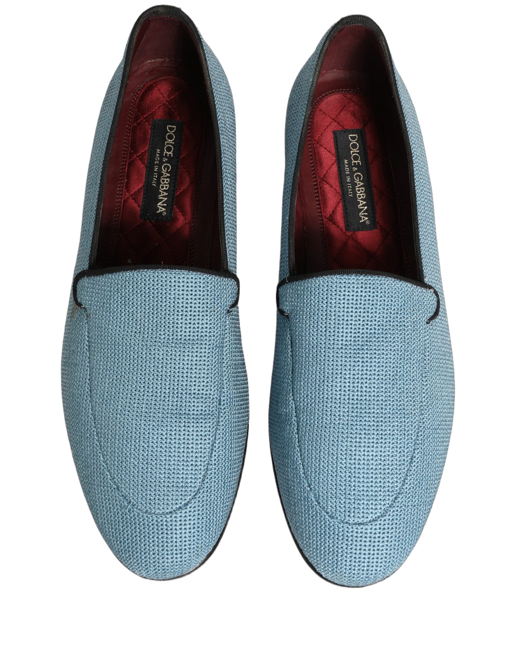 Dolce & Gabbana Blue Woven Men Slip On Dress Loafers Shoes | Regal Royce