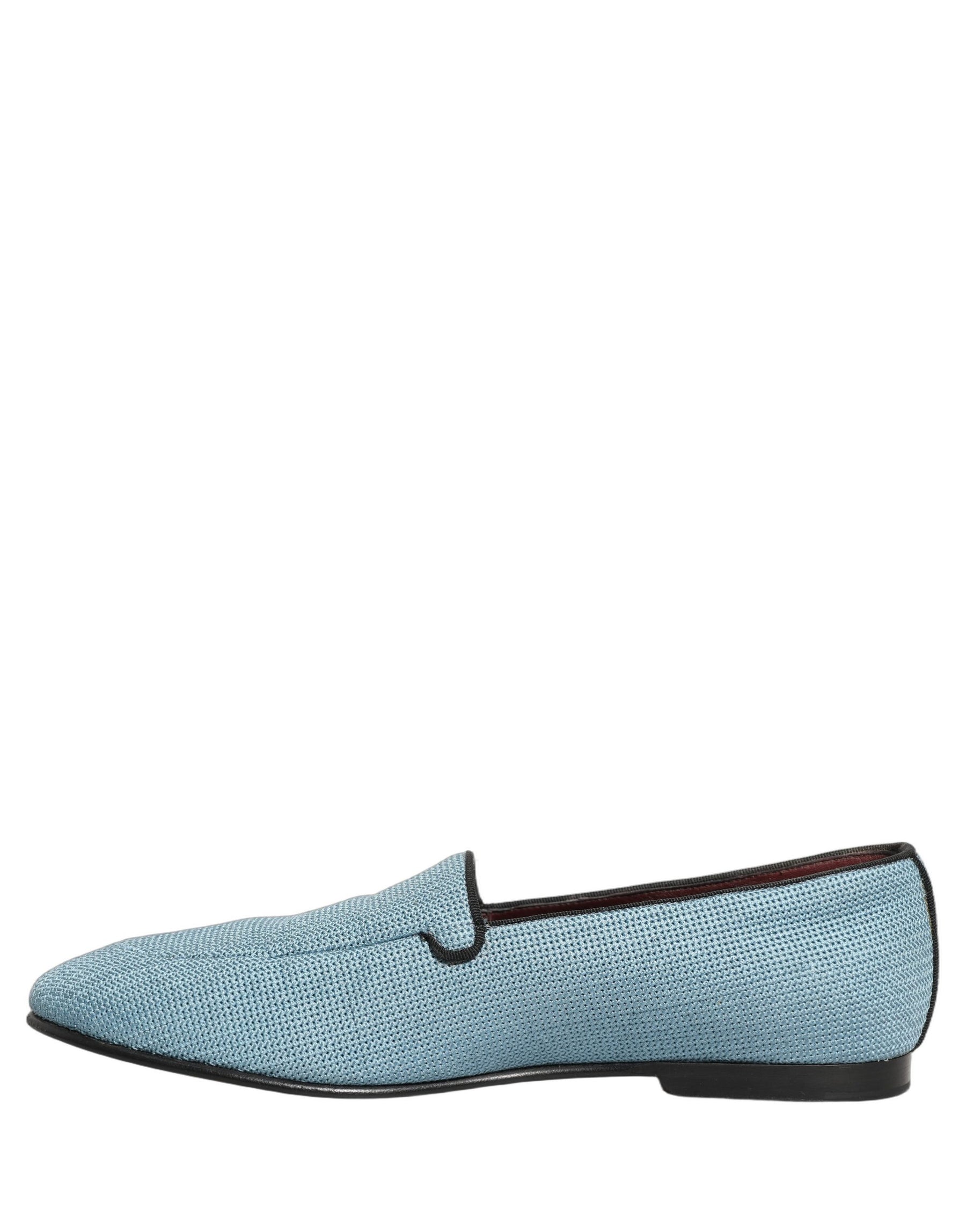 Dolce & Gabbana Blue Woven Men Slip On Dress Loafers Shoes | Regal Royce