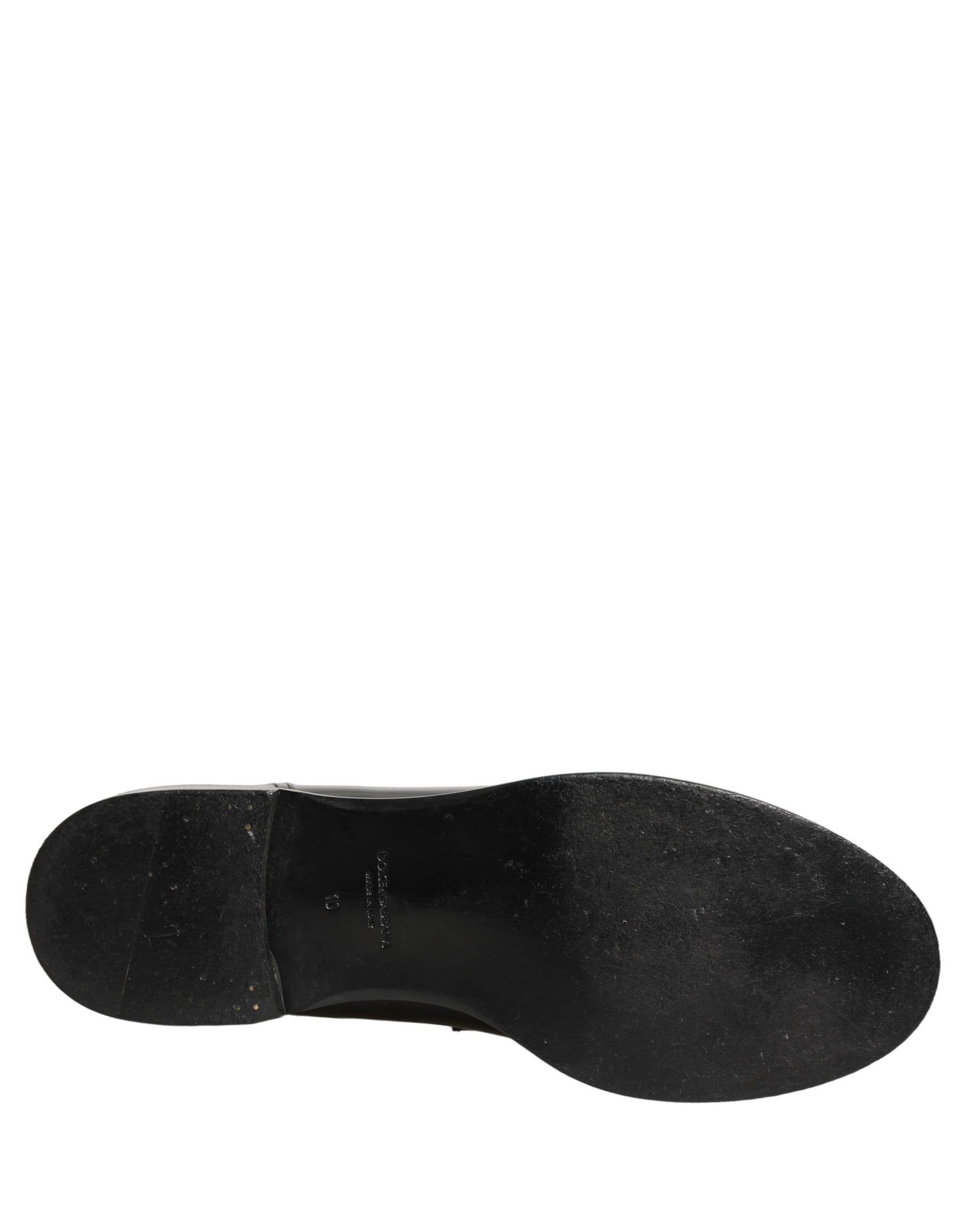 Dolce & Gabbana Black Leather Formal Men Dress Loafers Shoes | Regal Royce