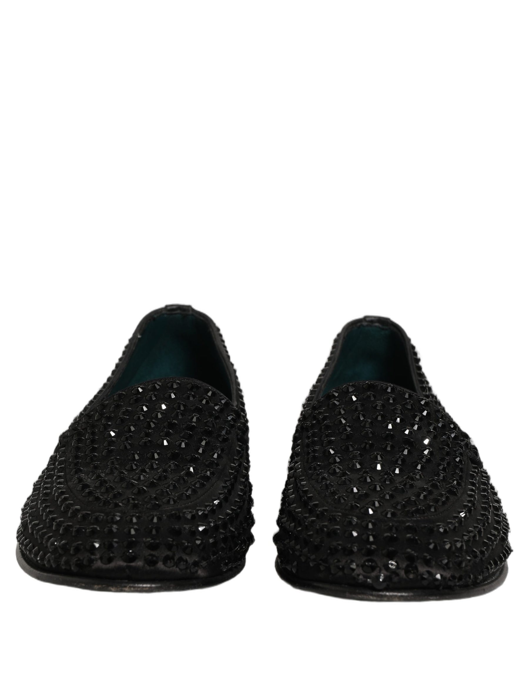 Dolce & Gabbana Black Rhinestone Embellished Loafers Shoes | Regal Royce