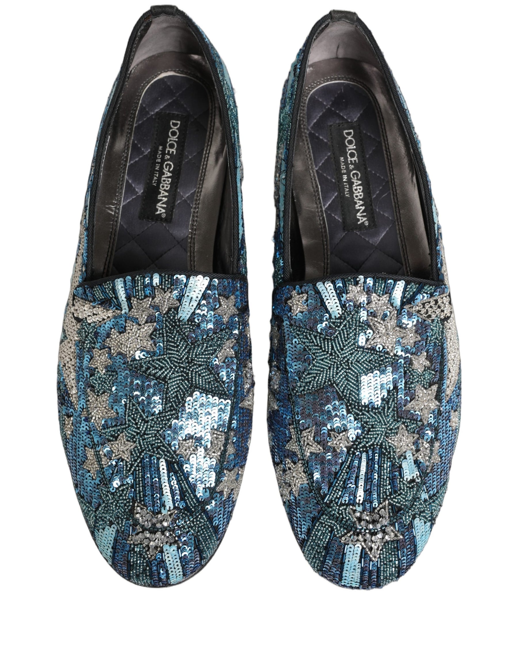 Dolce & Gabbana Multicolor Embroidered Sequin Loafers Shoes | Regal Royce