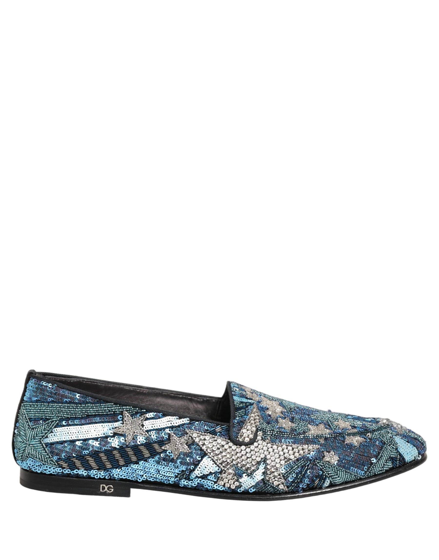Dolce & Gabbana Multicolor Embroidered Sequin Loafers Shoes | Regal Royce