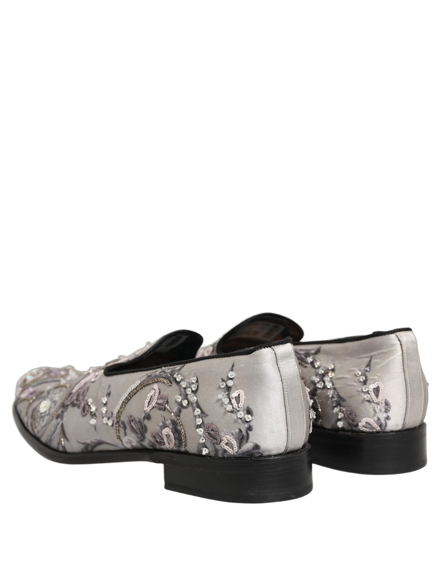 Dolce & Gabbana White Sequined Formal Slip On Loafers Shoes | Regal Royce