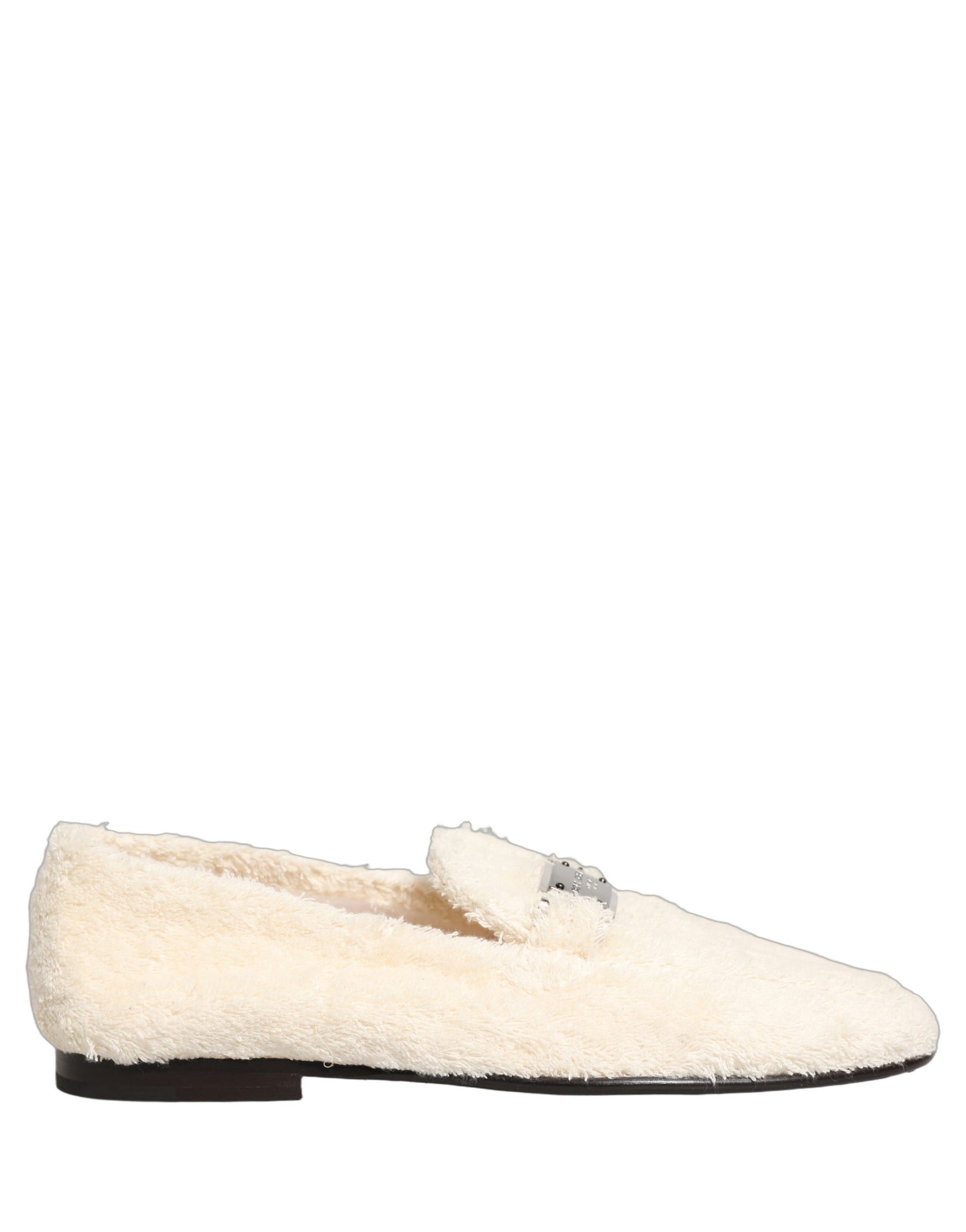 Dolce & Gabbana White Fur Shearling Men Dress Loafers Shoes | Regal Royce