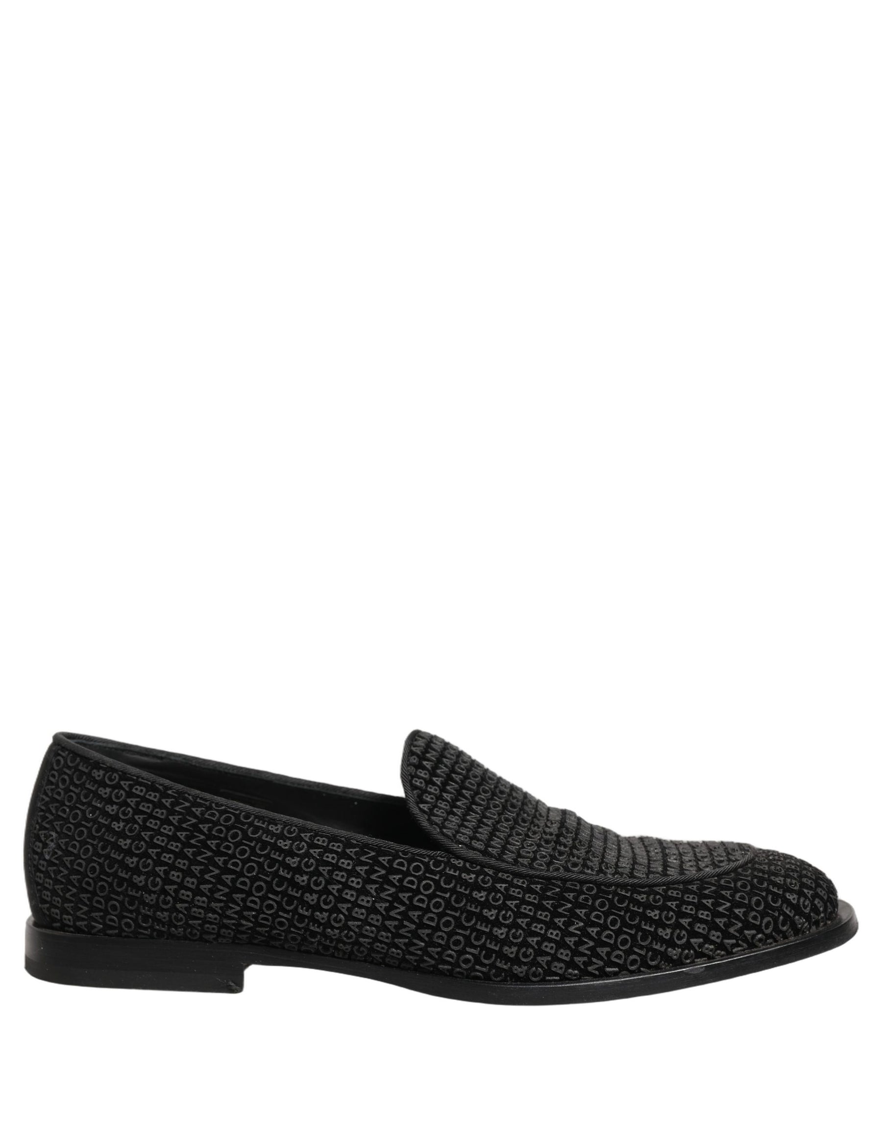 Dolce & Gabbana Black Logo Monogram Men Dress Loafers Shoes | Regal Royce