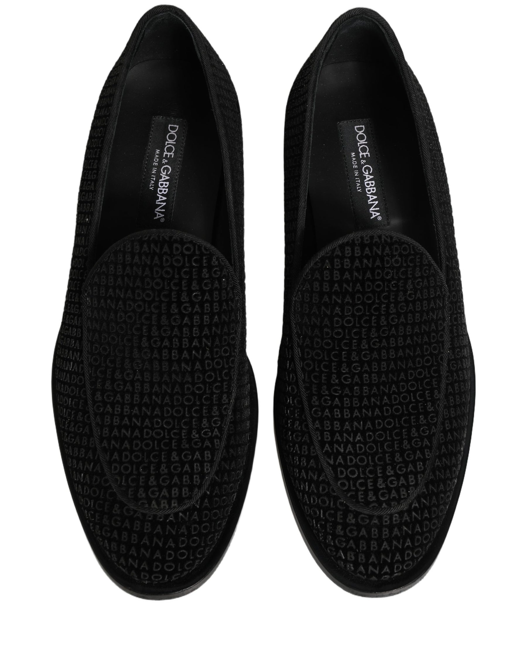 Dolce & Gabbana Black Logo Monogram Men Dress Loafers Shoes | Regal Royce