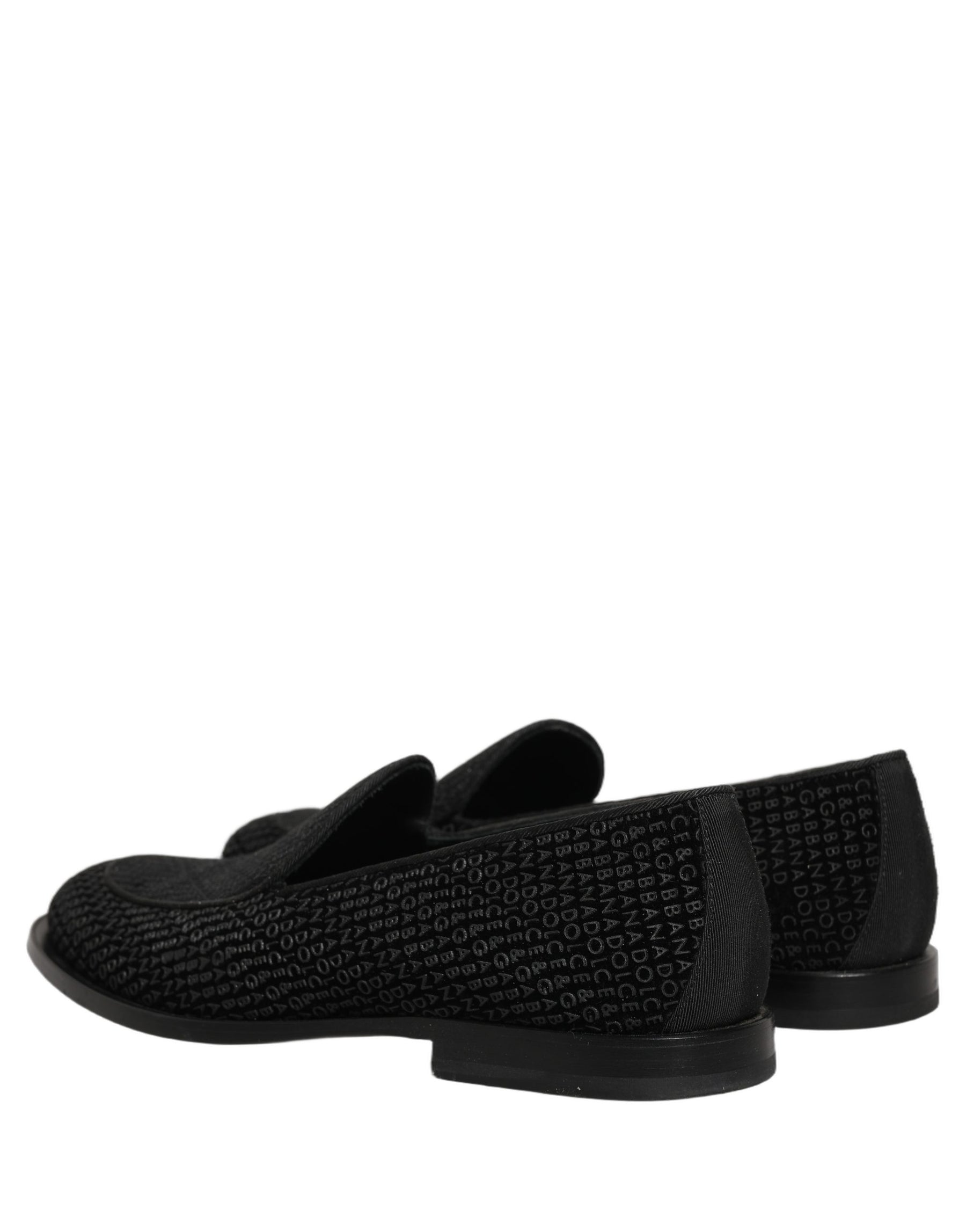 Dolce & Gabbana Black Logo Monogram Men Dress Loafers Shoes | Regal Royce