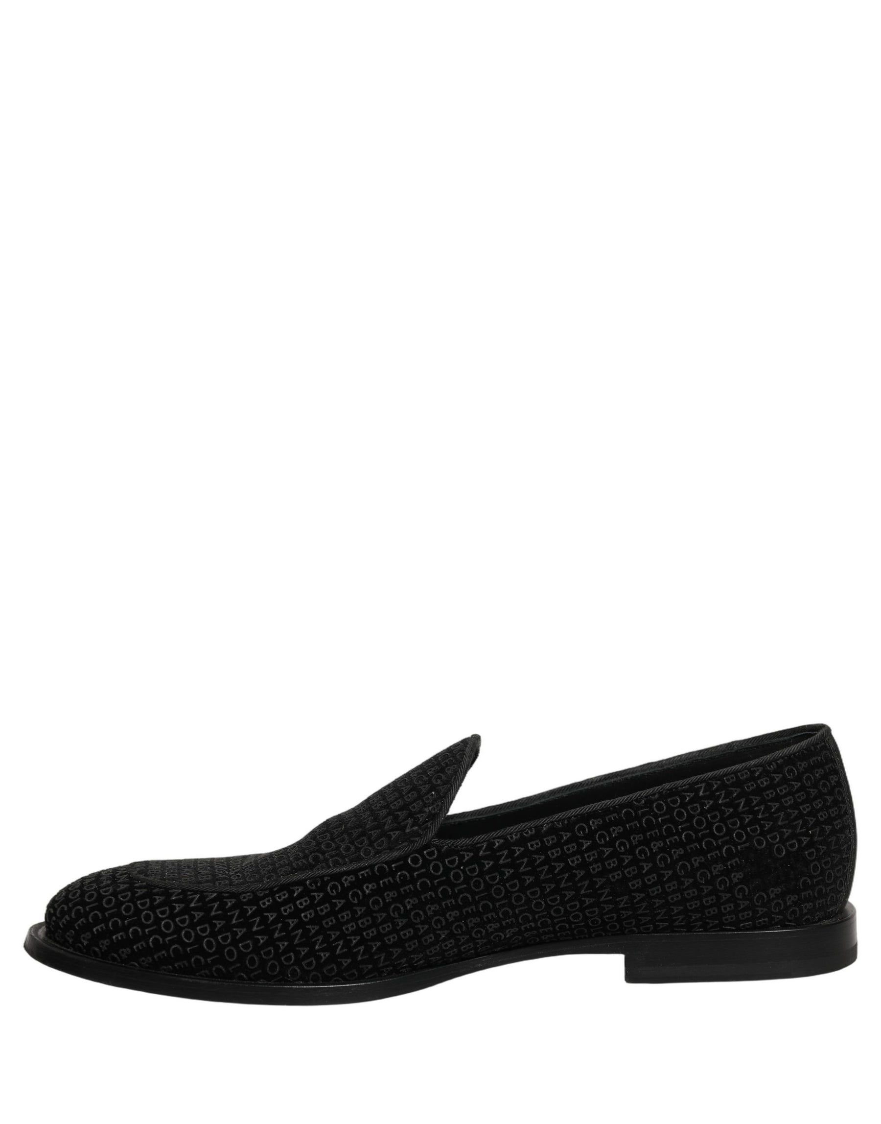 Dolce & Gabbana Black Logo Monogram Men Dress Loafers Shoes | Regal Royce