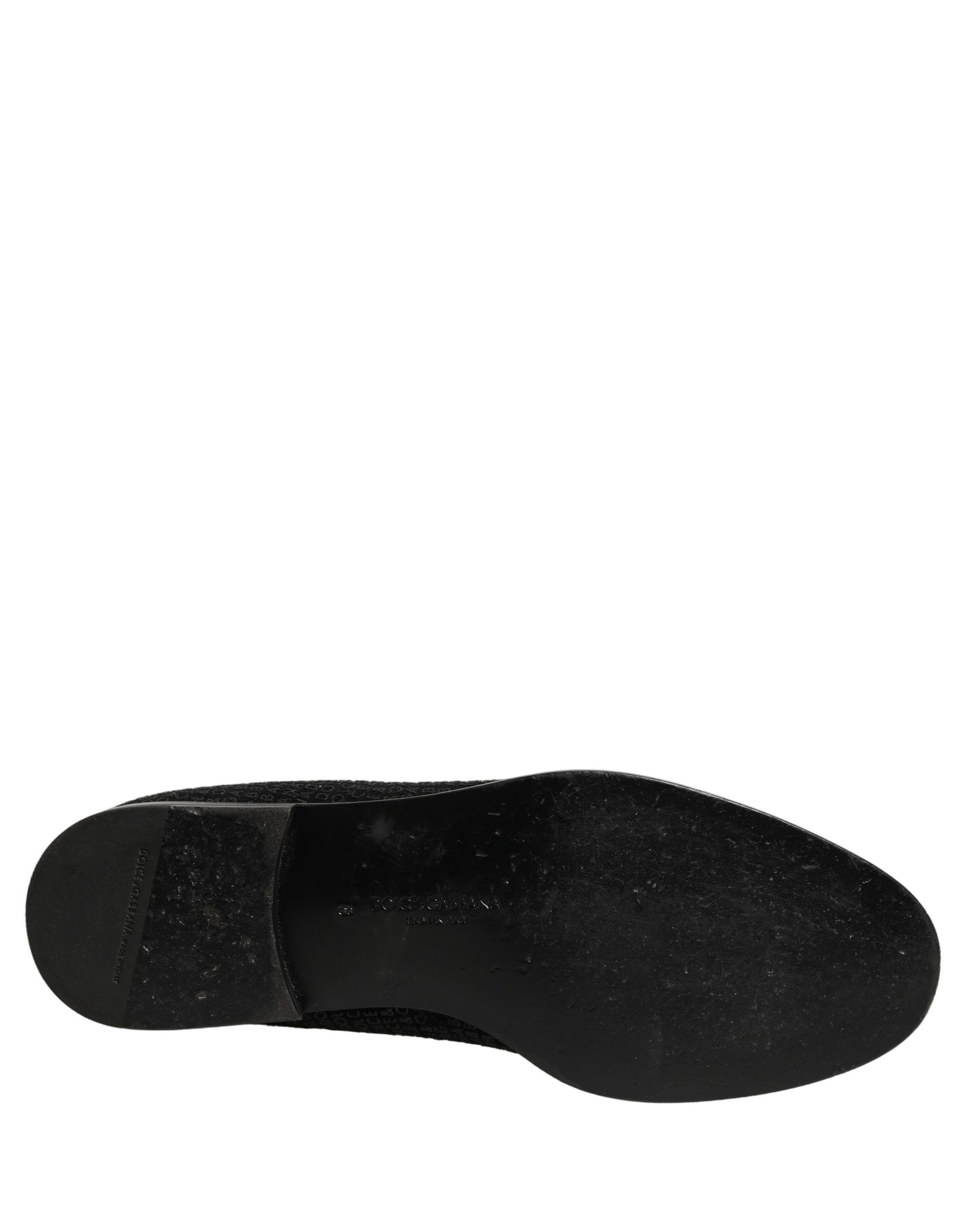 Dolce & Gabbana Black Logo Monogram Men Dress Loafers Shoes | Regal Royce
