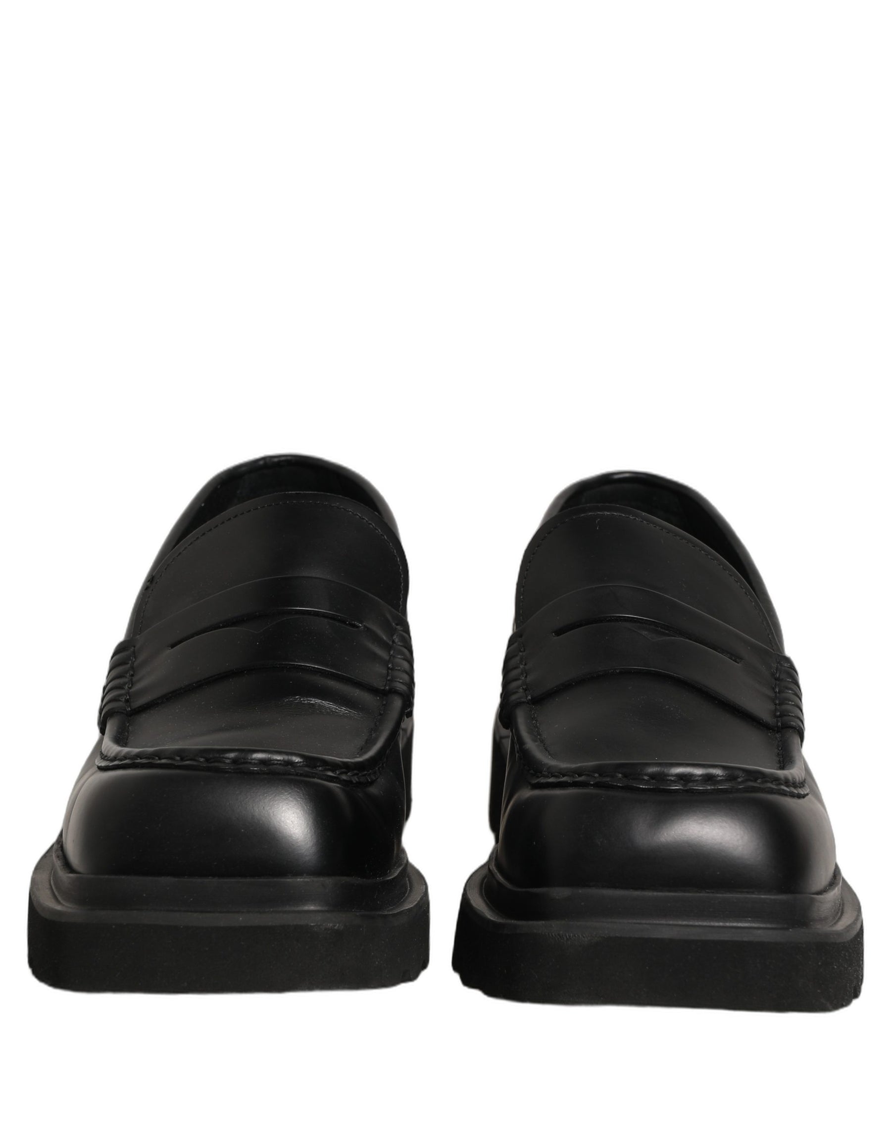 Dolce & Gabbana Black Calfskin Leather Men Dress Loafer Shoes | Regal Royce