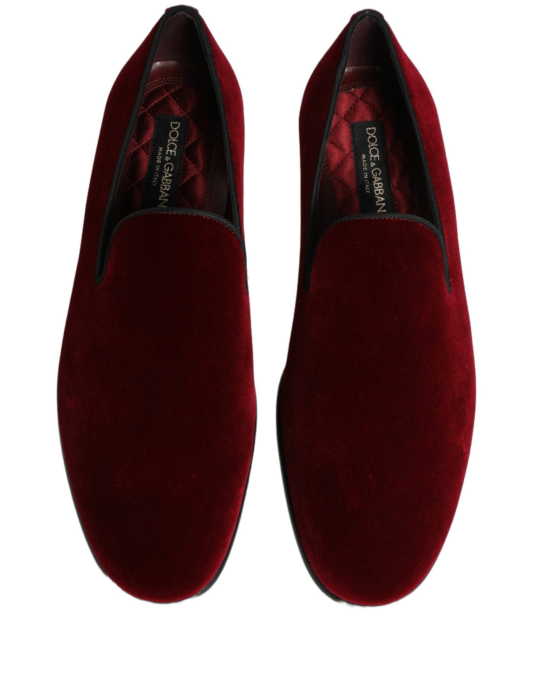 Dolce & Gabbana Maroon Velvet Slip On Dress Loafers Shoes | Regal Royce