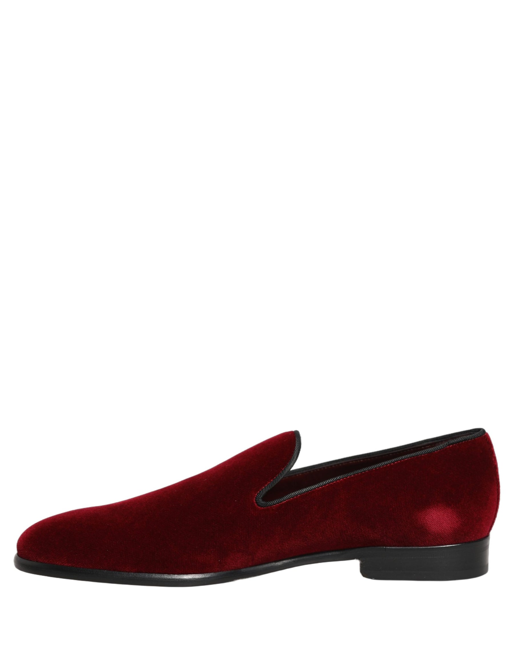 Dolce & Gabbana Maroon Velvet Slip On Dress Loafers Shoes | Regal Royce