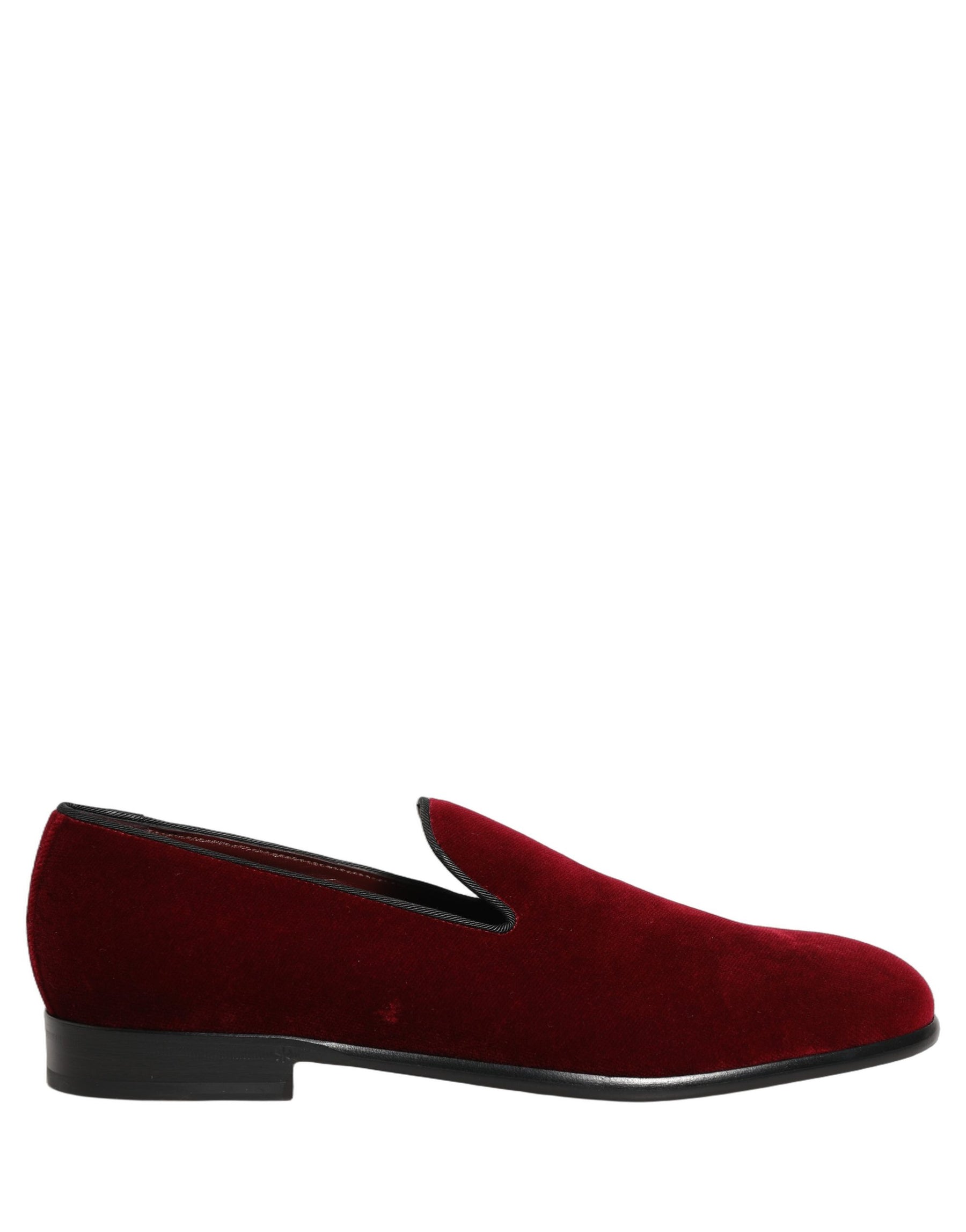 Dolce & Gabbana Maroon Velvet Slip On Dress Loafers Shoes | Regal Royce