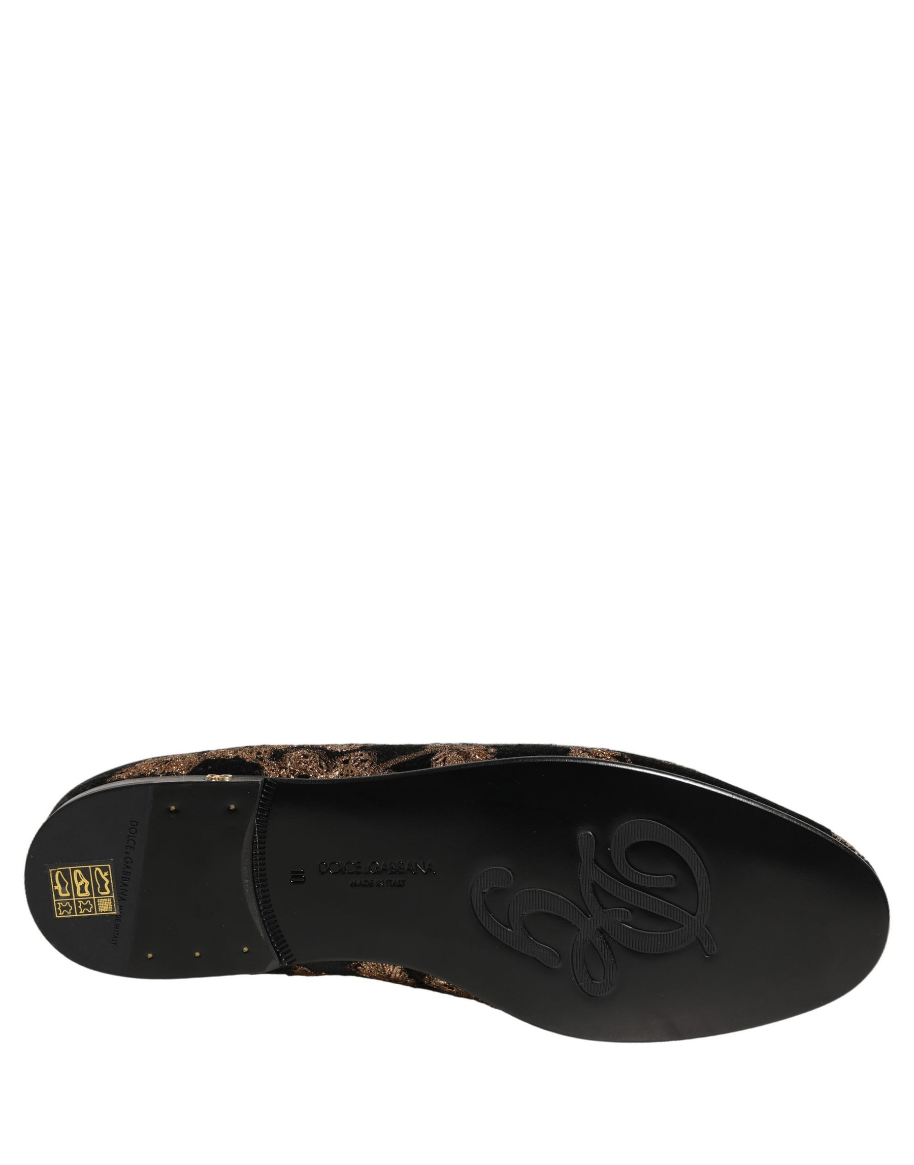 Dolce & Gabbana Black Floral Jacquard Dress Loafers Shoes | Regal Royce