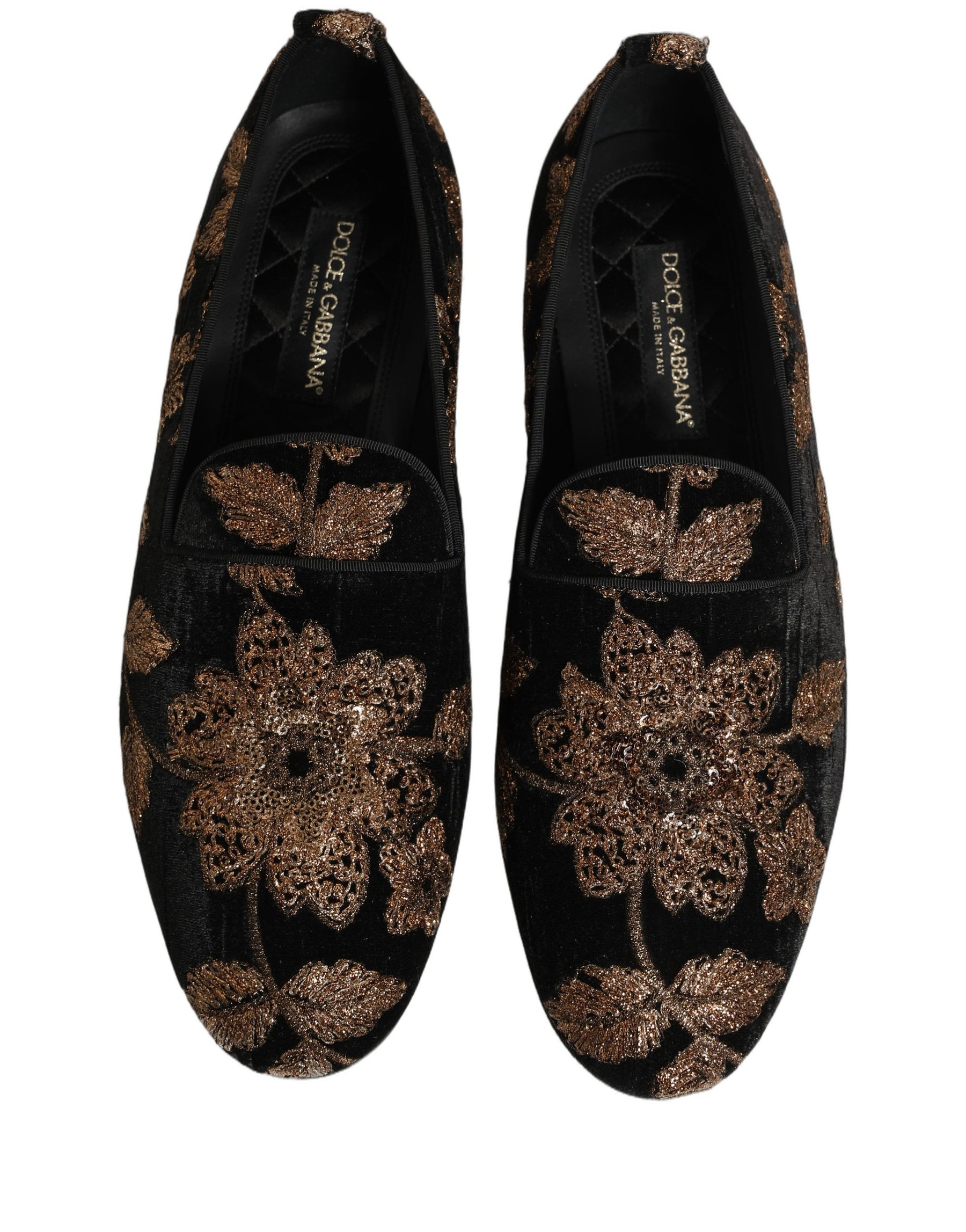 Dolce & Gabbana Black Floral Jacquard Dress Loafers Shoes | Regal Royce