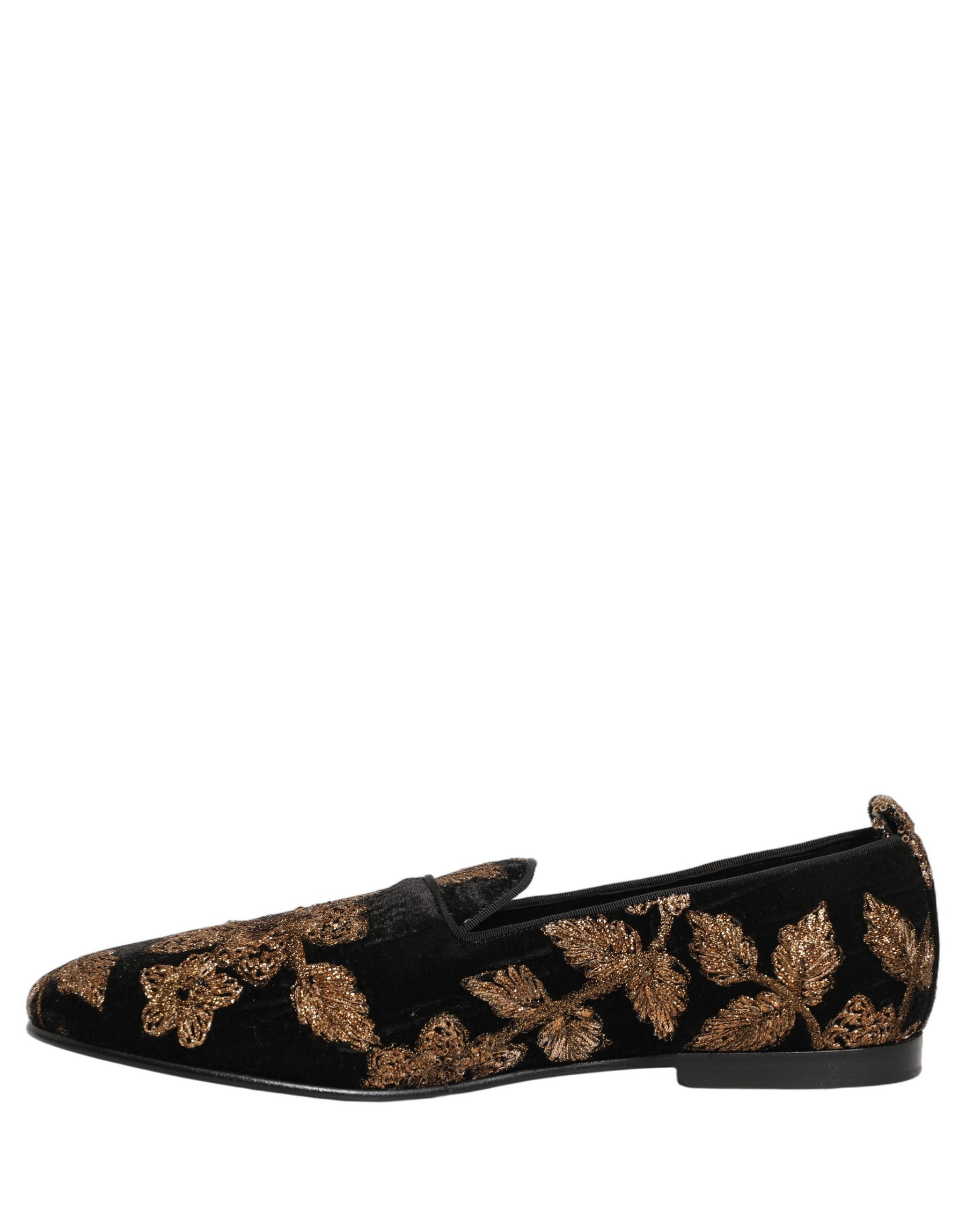 Dolce & Gabbana Black Floral Jacquard Dress Loafers Shoes | Regal Royce