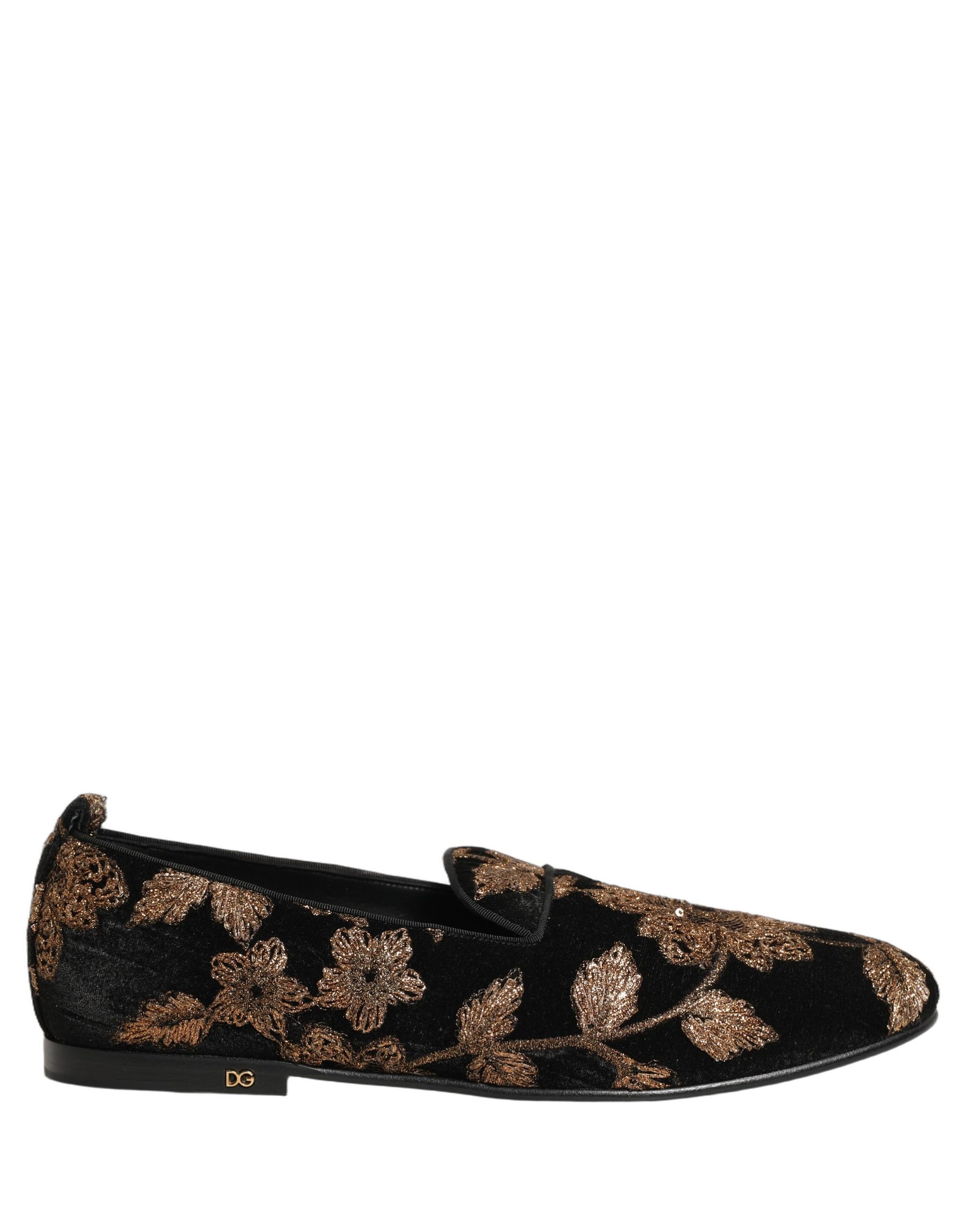 Dolce & Gabbana Black Floral Jacquard Dress Loafers Shoes | Regal Royce
