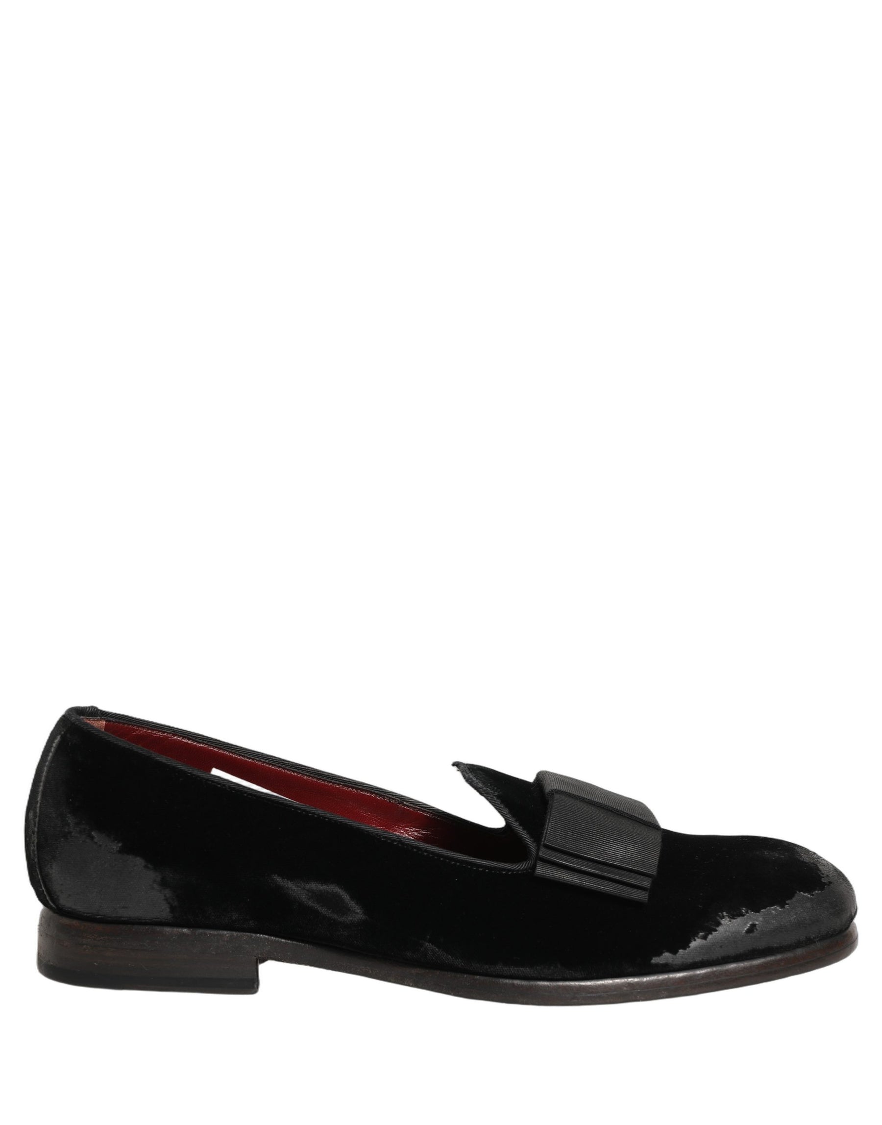 Dolce & Gabbana Black Velvet Loafers Formal Men Dress Shoes | Regal Royce