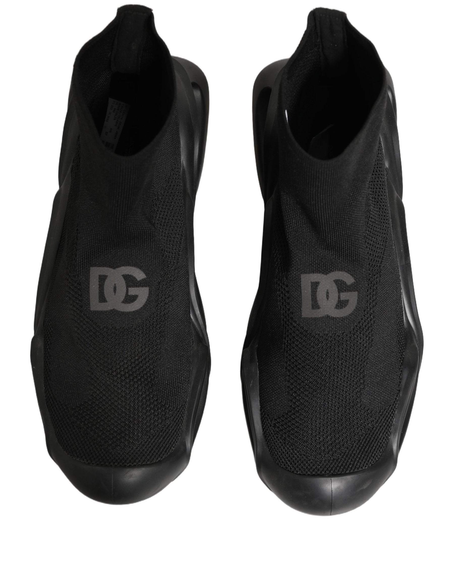 Dolce & Gabbana Black Slip On Wave Socks Men Sneakers Shoes | Regal Royce