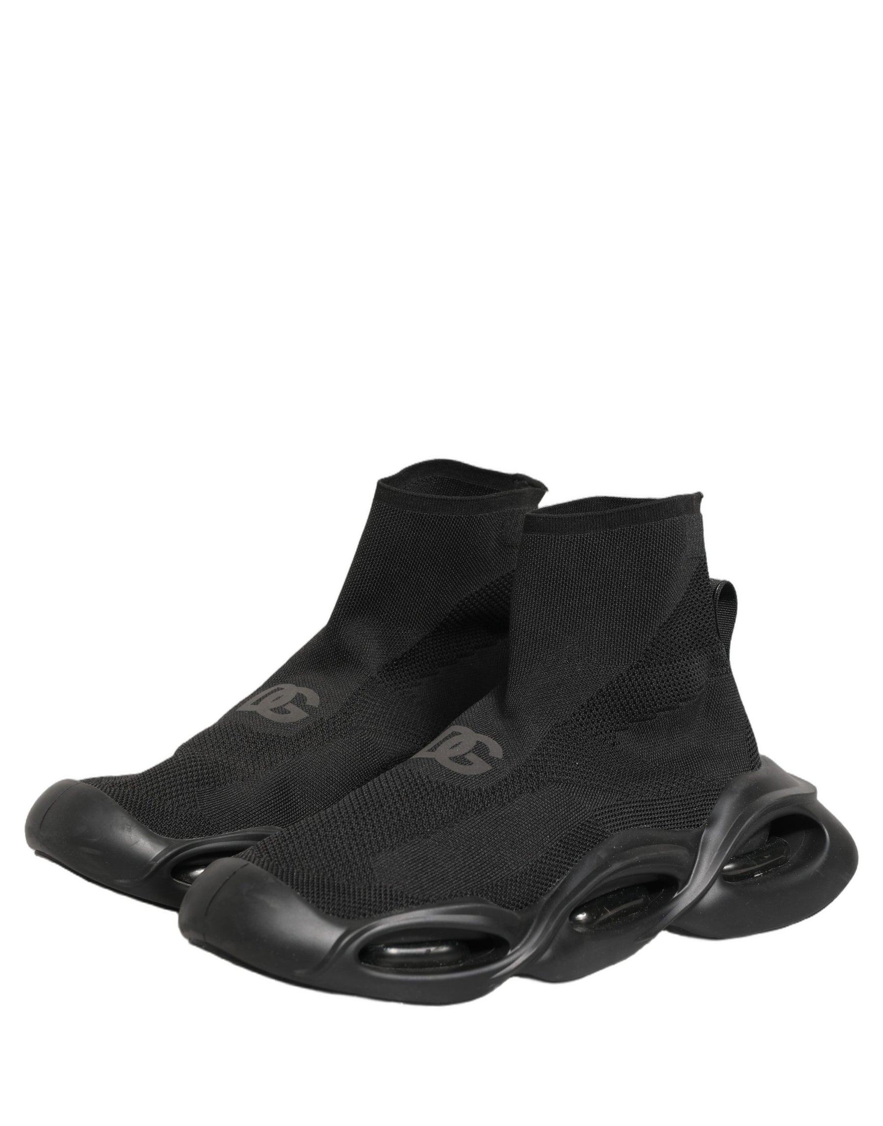 Dolce & Gabbana Black Slip On Wave Socks Men Sneakers Shoes | Regal Royce