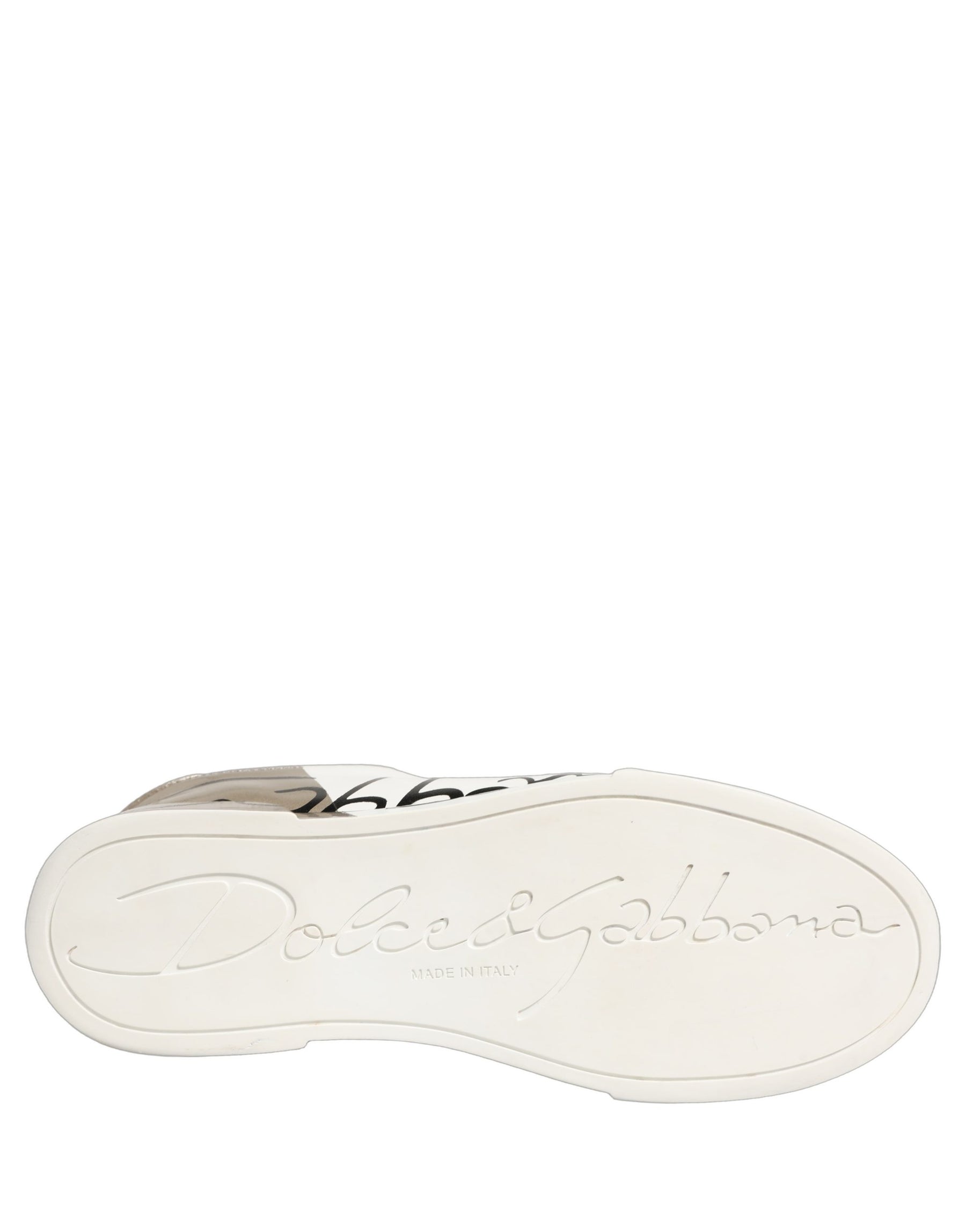 Dolce & Gabbana White Gold Low Top Leather Sneakers Shoes | Regal Royce