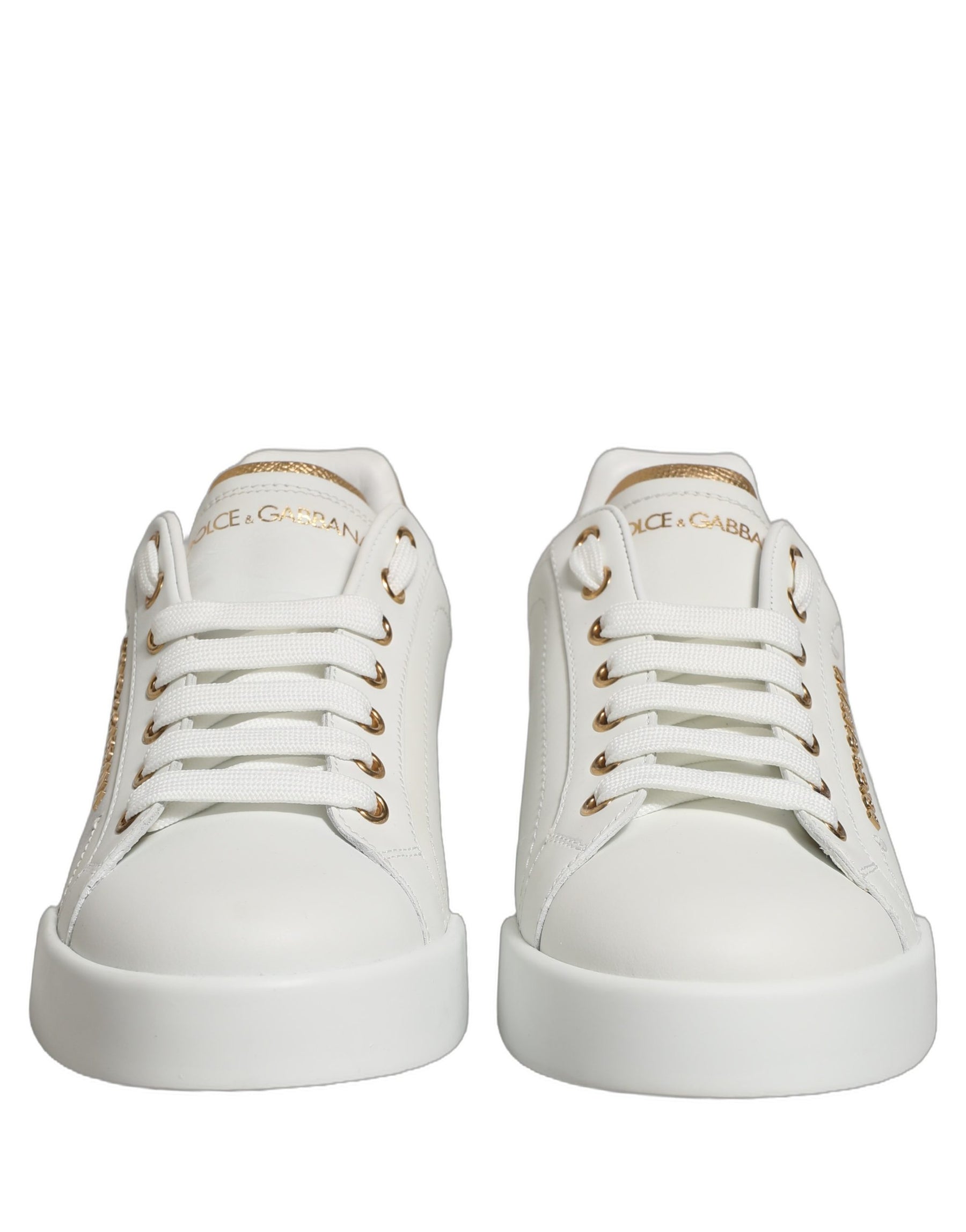 Dolce & Gabbana White Gold Embellished Low Top Sneakers Shoes | Regal Royce