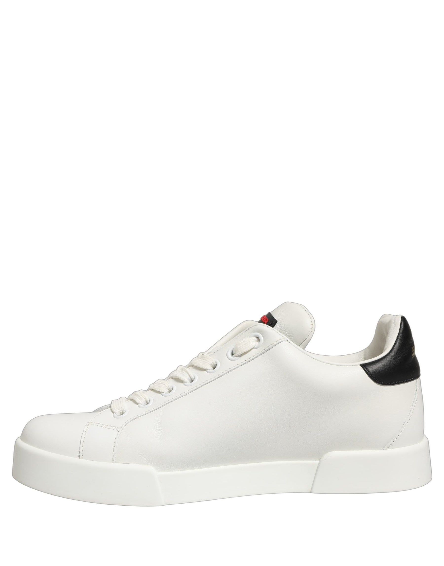 Dolce & Gabbana White Patch Calfskin Nappa Portofino Sneakers Shoes | Regal Royce