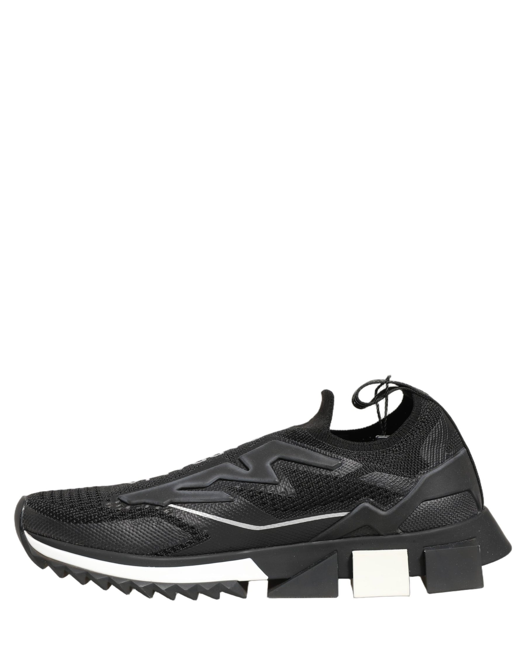 Dolce & Gabbana Black White Sorrento Slip-On Logo Sneakers Shoes | Regal Royce