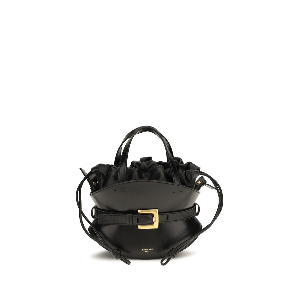 Balmain Black Calf Leather Bos Taurus Shoulder Bag | Regal Royce