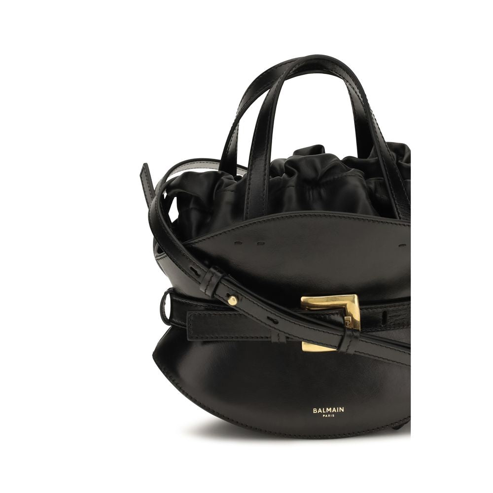 Balmain Black Calf Leather Bos Taurus Shoulder Bag | Regal Royce