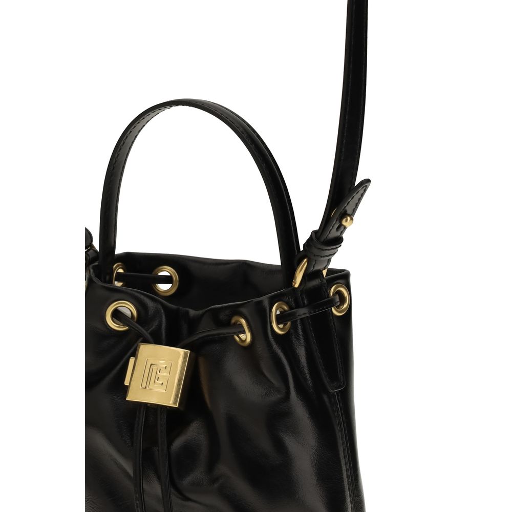 Balmain Black Calf Leather Bos Taurus Backet Bag | Regal Royce