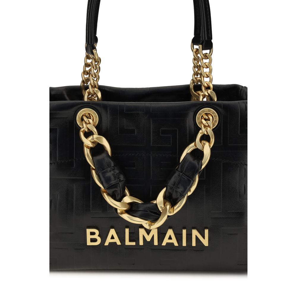 Balmain Black Calf Leather Bos Taurus Shoulder Bag | Regal Royce